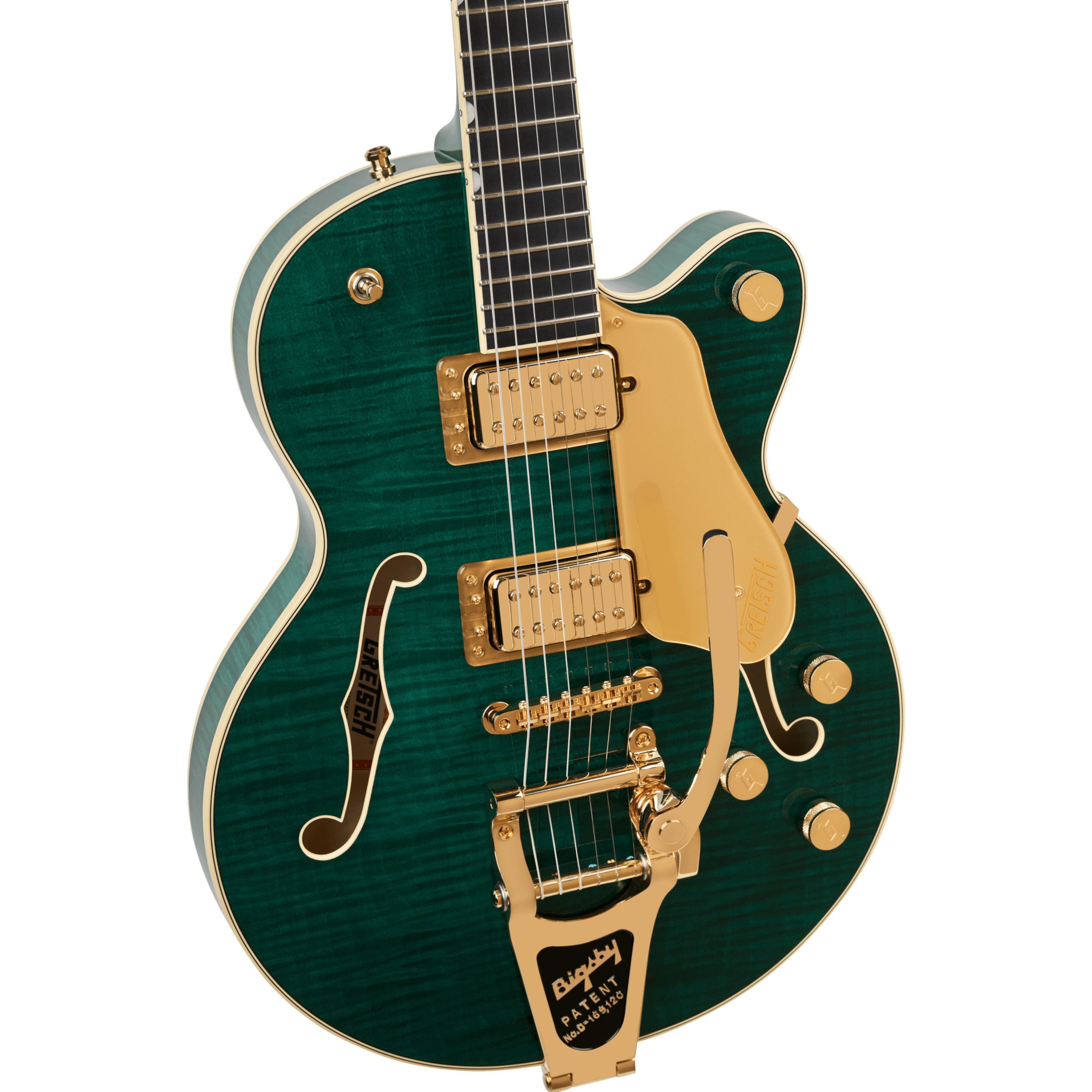Gretsch Halbakustik-Gitarre, Halb-Akustik Gitarren, Semi Hollow-Modelle, Broadkaster Jr. LX Figured Center Block with String-Thru Bigsby GHW