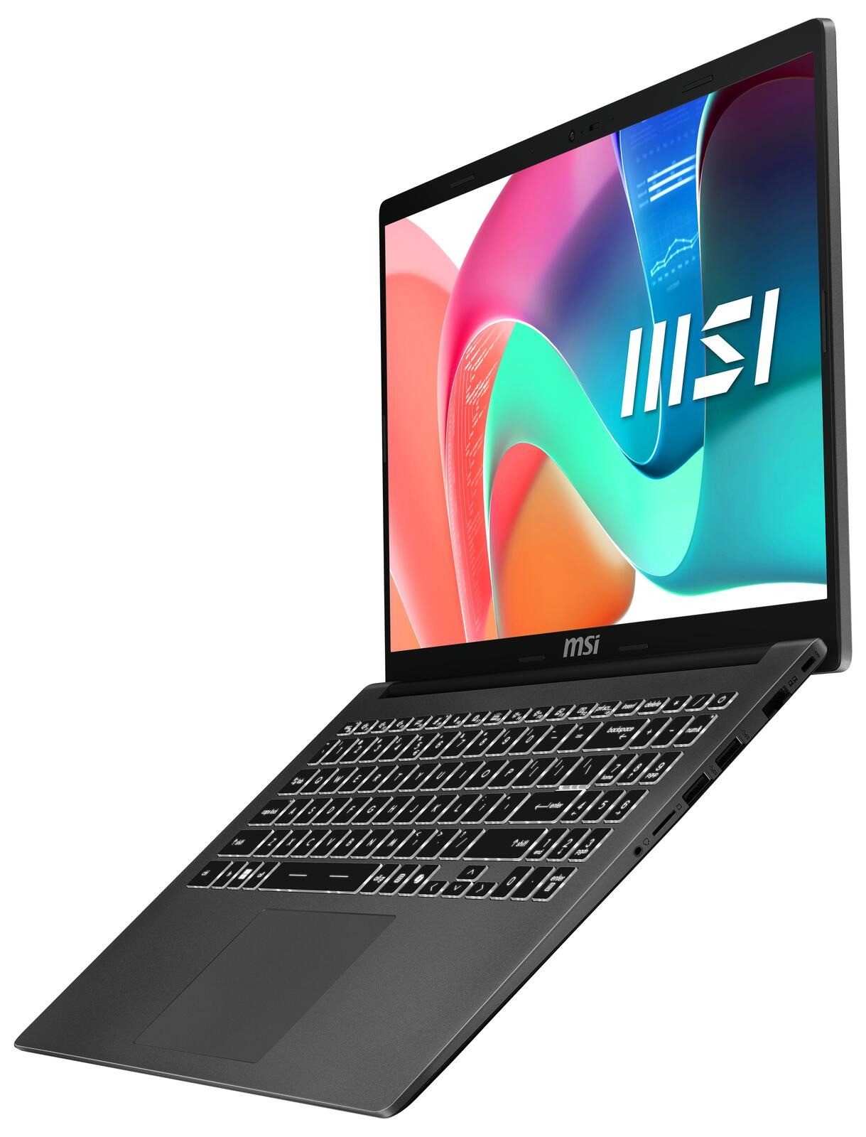 MSI Modern 15 F13MG Laptop Intel Core i5 bis 4,6 GHz 16GB RAM 512GB SSD Business-Notebook (39,6 cm/15,6 Zoll, Intel Core i5 1334U, Intel Iris Xe Graphics, 16 GB, 512 GB SSD, 3x USB Type-A 3.2, USB Type-C 3.2, HDMI, DisplayPort, RJ-45, Wi-Fi 6E)