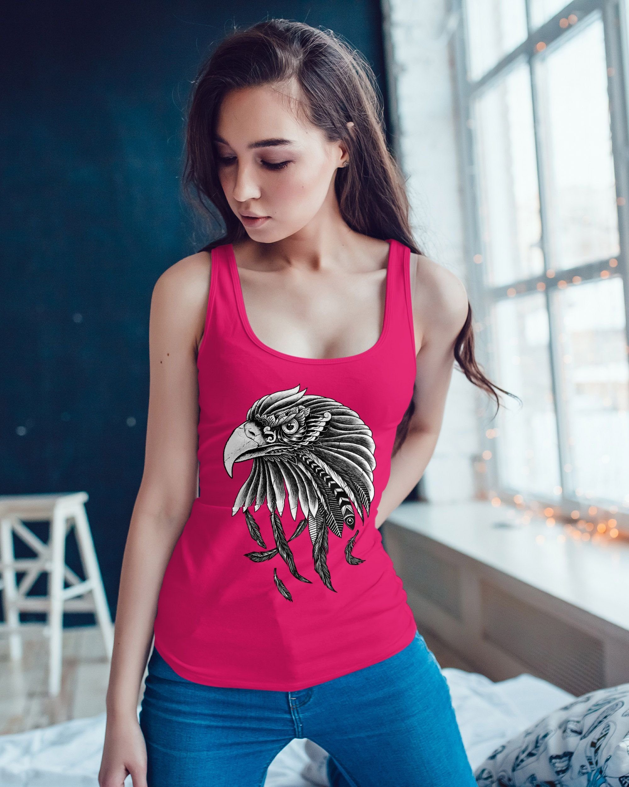 Neverless Tanktop Damen Tank-Top Adler Motiv günstig online kaufen