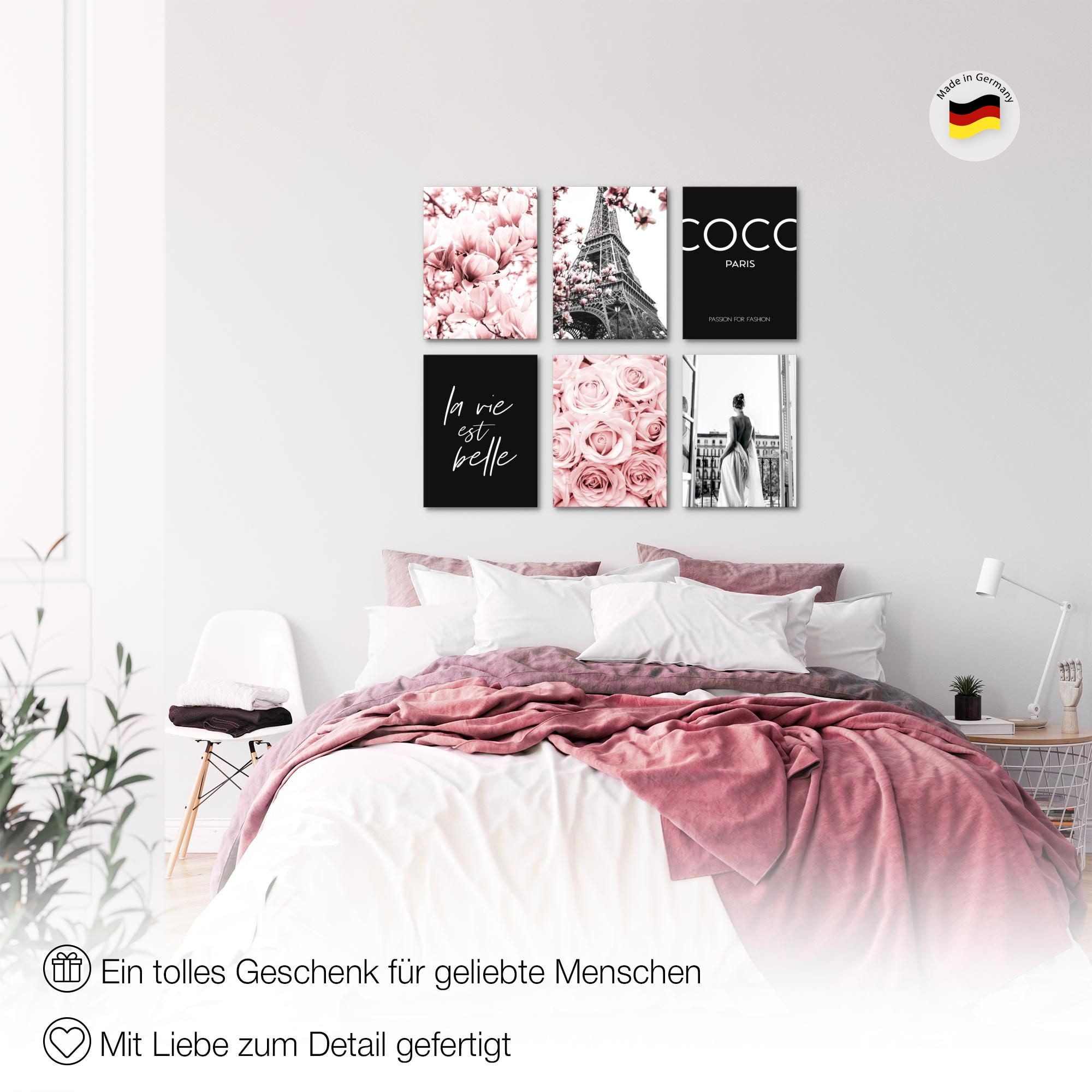Novart Wandbild AUFHÄNGFERTIG Mädchen Teenager Bilder Fashion Paris Coco Rosa, 30 x 40 cm - 6 Bilder – Bild 5 von 5