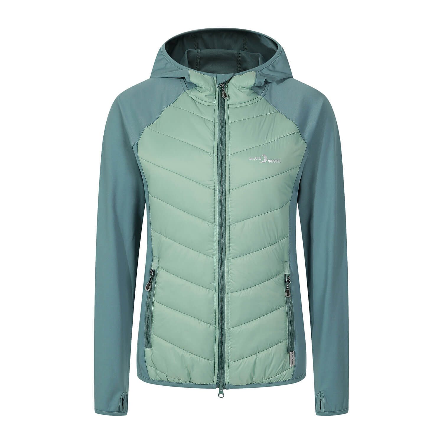 Blue Wave Steppjacke Damen Hybridjacke Marlene Outdoor mit Kapuze und wärmender Wattierung