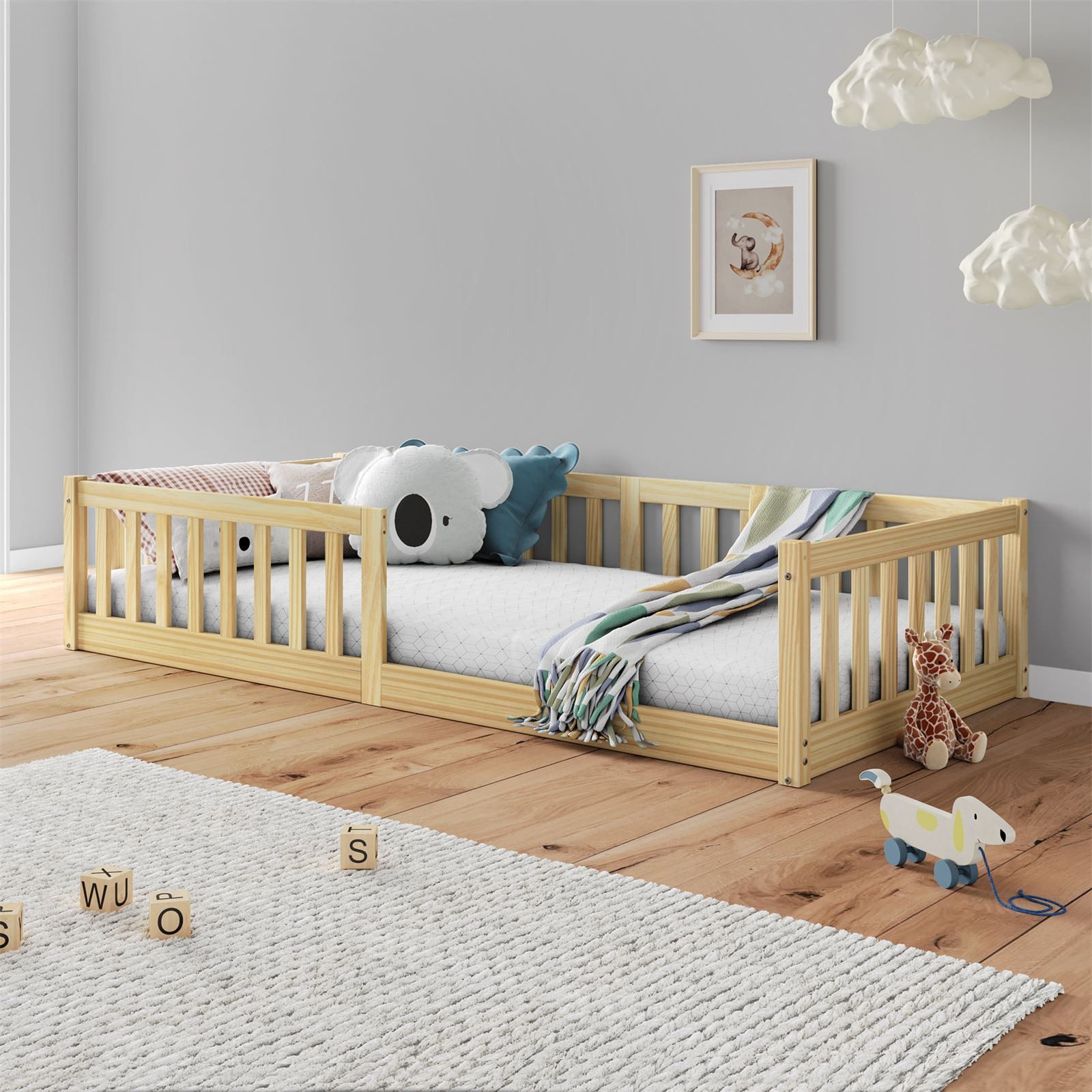 IDIMEX Kinderbett GUSTAVO, Bodenbett mit Rausfallschutz günstig online kaufen