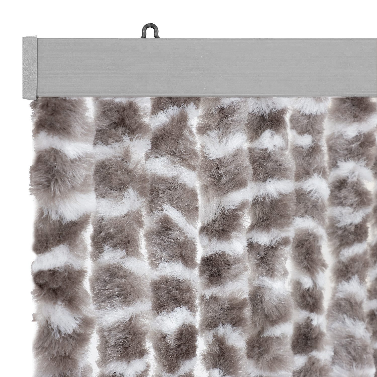 Moritz Türvorhang Flauschvorhang 118 x 230 cm taupe (1 St), Hakenaufhängung, Chenille Vorhänge Camping Türvorhang Wohnwagen Wohnmobil Zubehör