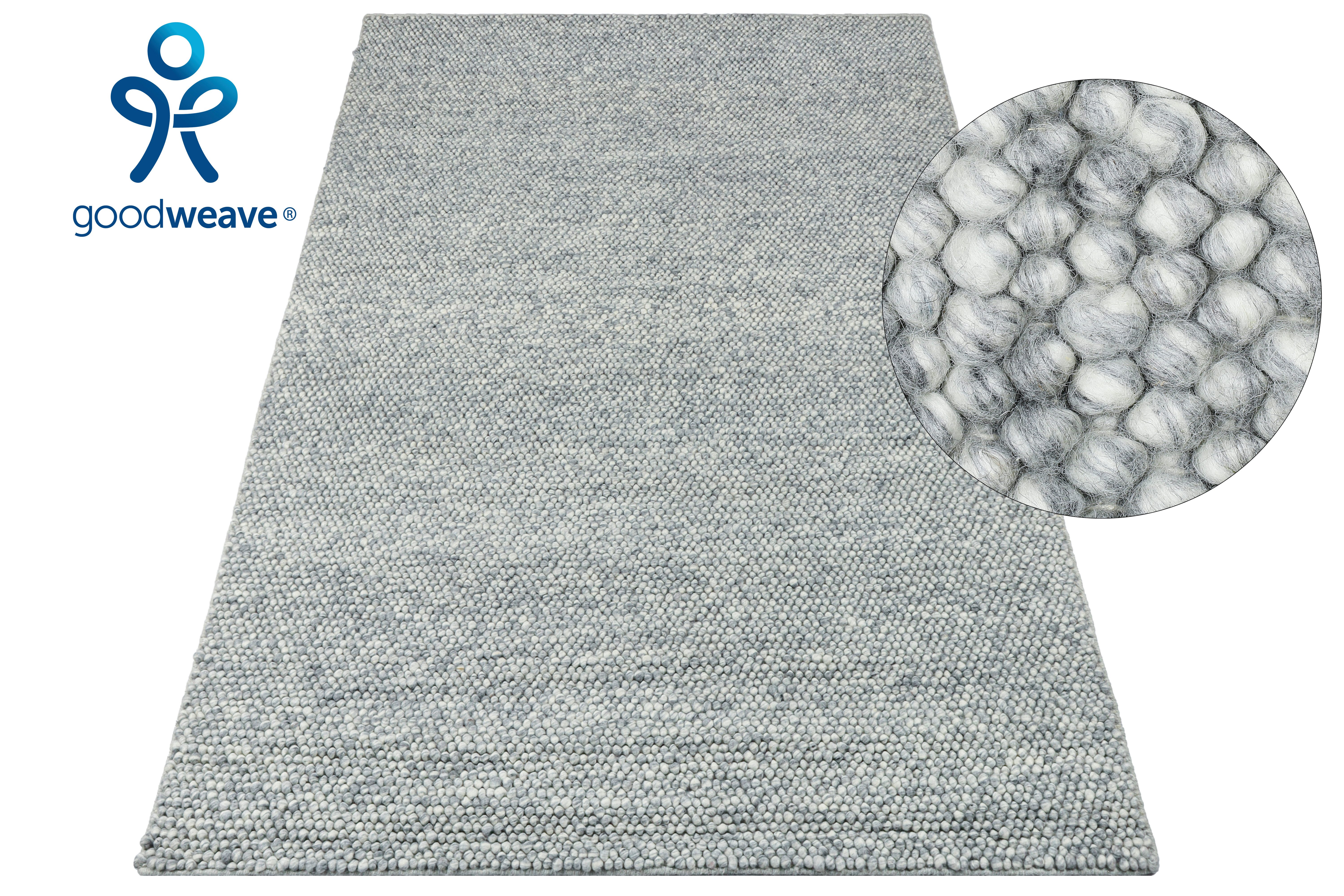 my home Wollteppich Wolly, Wolle, rechteckig, Höhe: 14 mm, handgewebt, Handweb Teppiche, Wohnzimmer, Schlafzimmer, Esszimmer. Reduzierter Preis € 33,04. Unverbindliche Preisempfehlung € 75,99