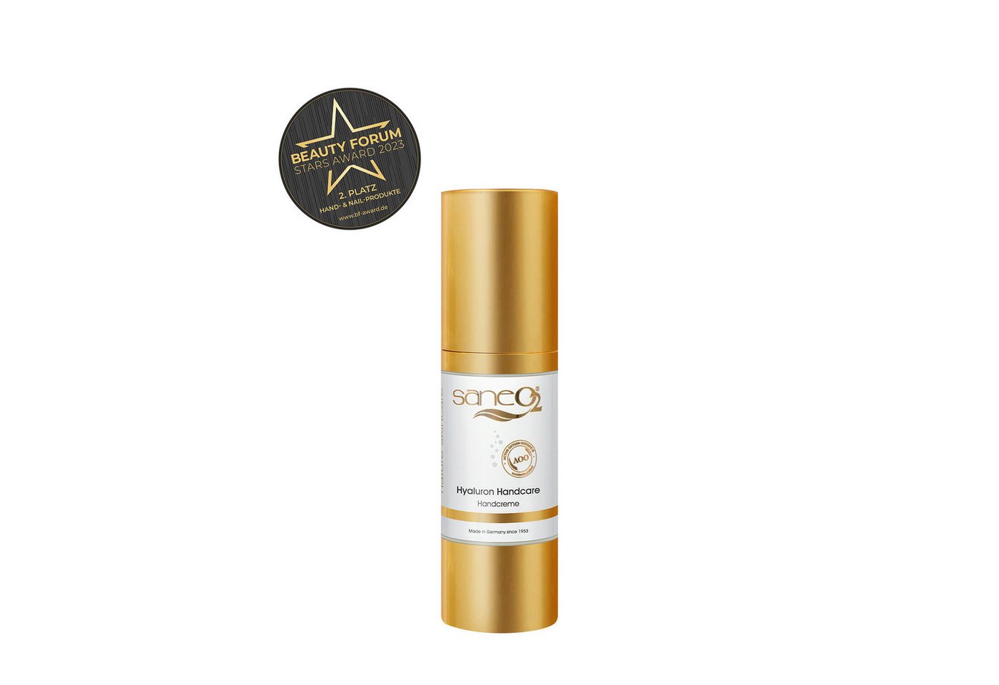 GW Nature Cosmetic Handcreme SaneO2® Hyaluron Handcare 30 ml - Handcreme, Mit Dual-Hyaluron für glatte, intensiv gepflegte Hände