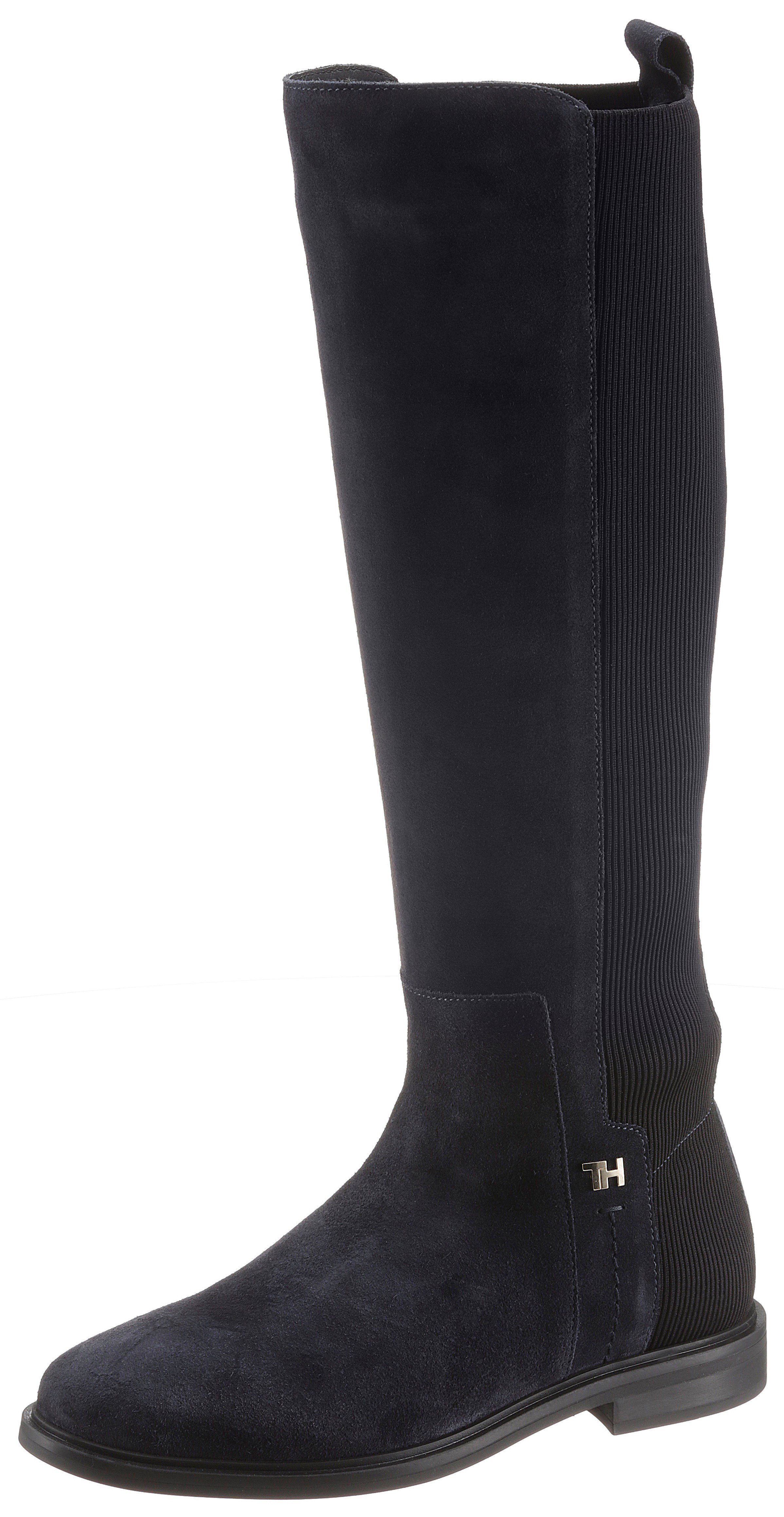 TOMMY HILFIGER »ESSENTIAL FLAT LONG BOOT« Stiefel mit TH-Logoemblem online  kaufen | OTTO