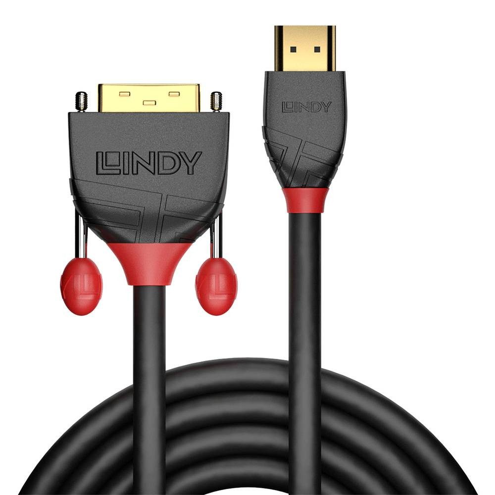 Lindy 0.5m HDMI an DVI Kabel, Black Line 36270 HDMI-Kabel, (0.50 cm)