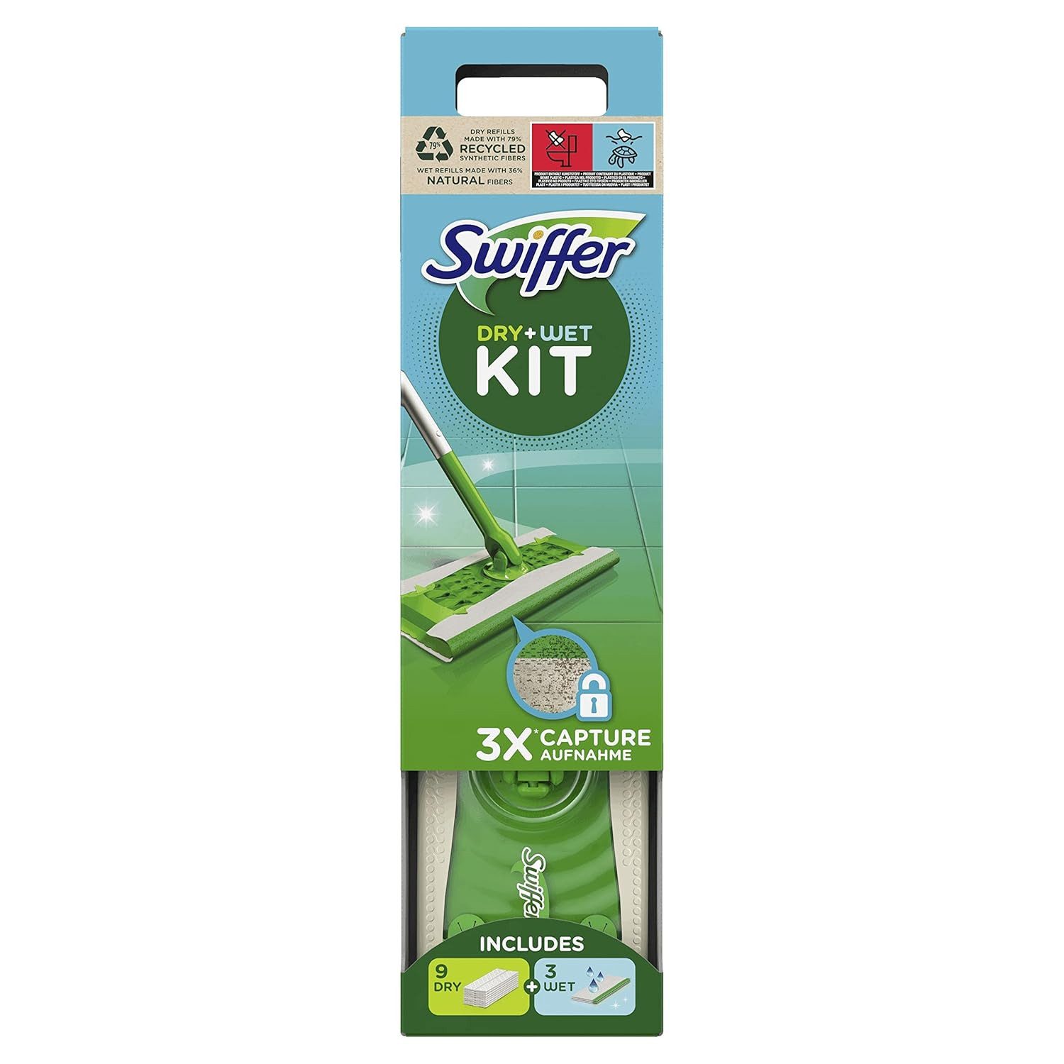 Swiffer Reinigungs-Set Starter Kit mit 9+3 Nachfüllungen