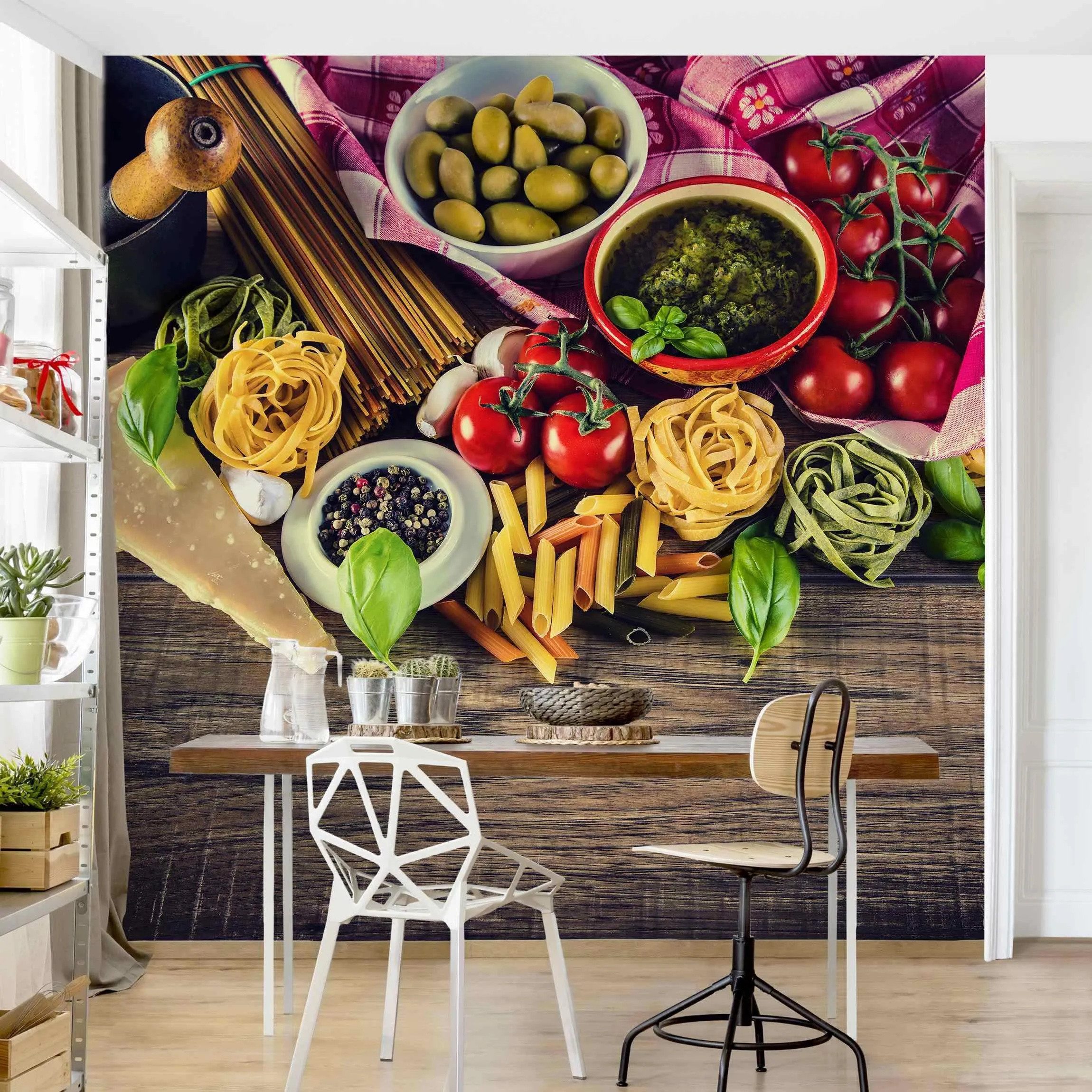 Bilderdepot24 Küchentapete Küche Pasta Mediterran Nudeln günstig online kaufen