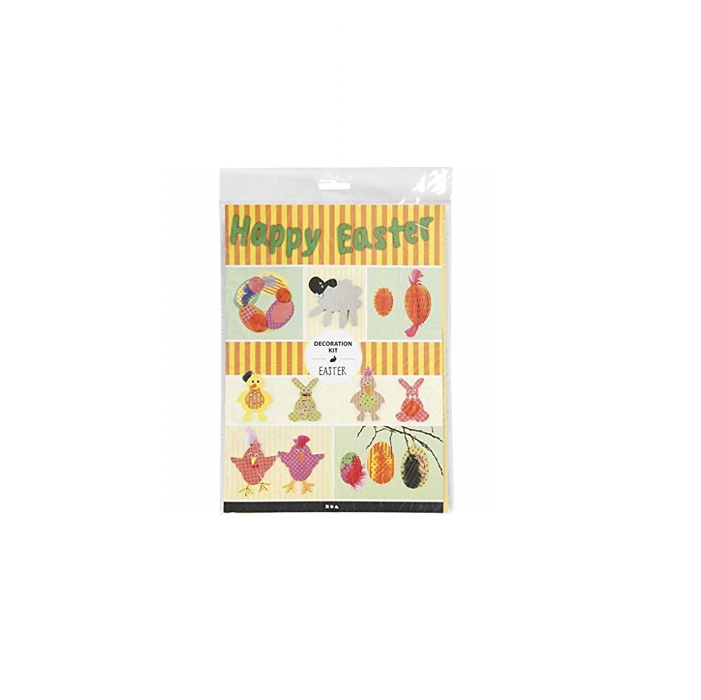 creativ company Kreativset Bastelset - Ostern - für Fenster oder zum Aufhängen, Materialien und Schablonen zum Basteln beliebter Oster-Dekoration
