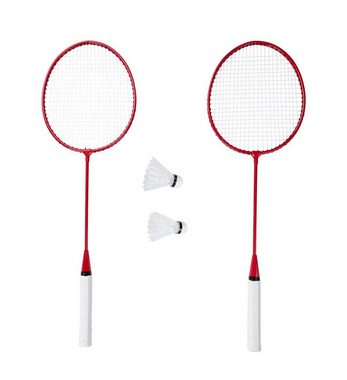 Donnay Tischtennisschläger Badminton-Set, Federball-Set, 2 Badminton Schläger, 2 Federbälle, Netz