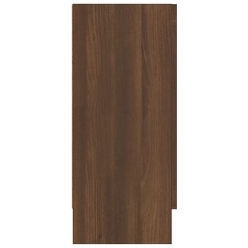 furnicato Sideboard Vitrinenschrank Braun Eichen-Optik 120x30,5x70 cm Holzwerkstoff