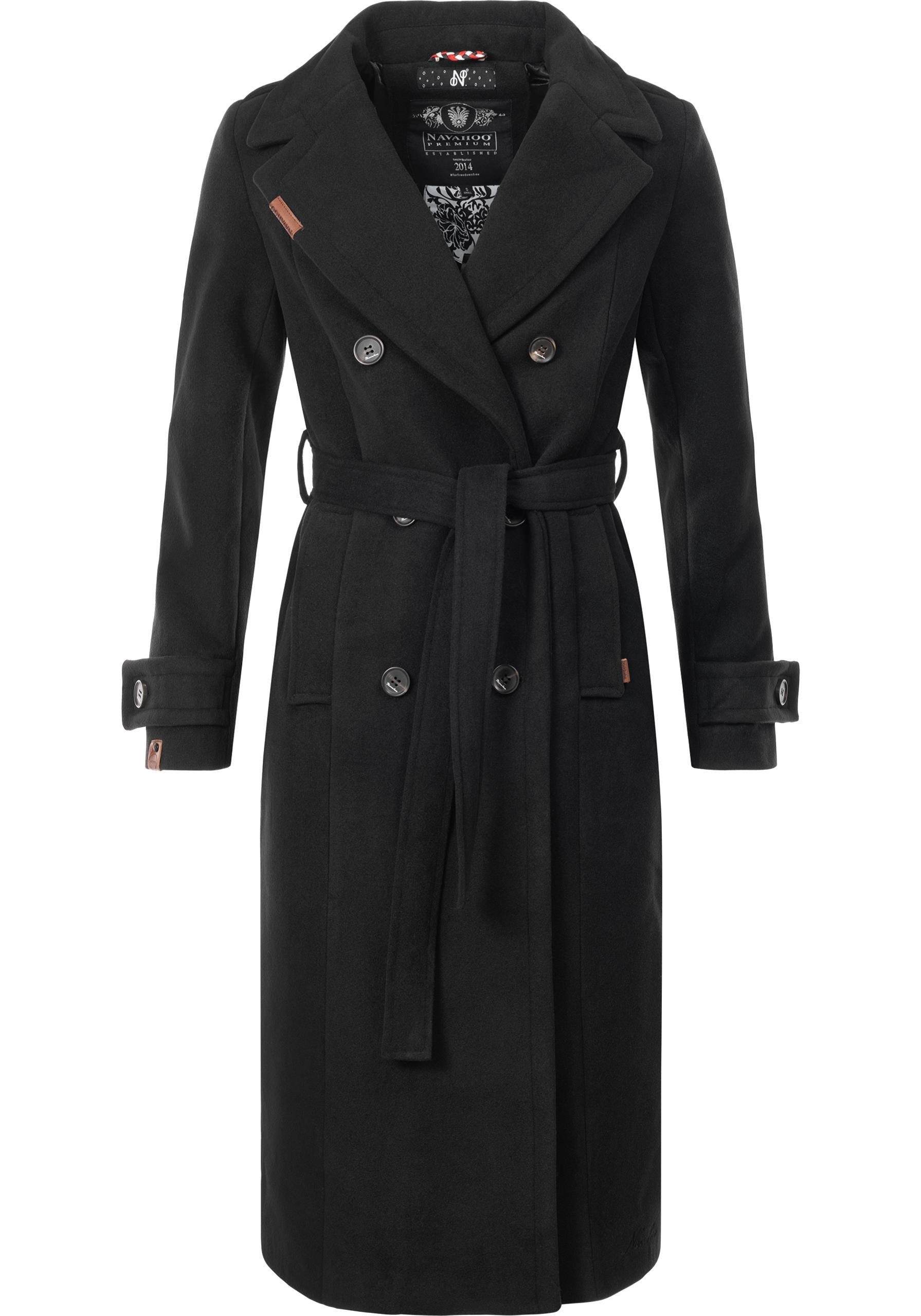 Navahoo Wintermantel »Arnaa« edler Damen Trenchcoat in Wollmantel-Optik