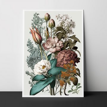 Olotos Kunstdruck Premium Poster Set Wanddeko Wandbilder Bilder 4 x A4 OHNE Bilderrahmen, Deko Blumen ideale für Wohnzimmer, Schlafzimmer, Küche,Kinderzimmer