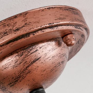 hofstein Pendelleuchte »Rendinara« moderne Hängelampe aus Metall in Kupferfarben, ohne Leuchtmittel, Pendellampe mit Schirm in Gitter-Optik und Lichteffekt, Ø38cm, E27