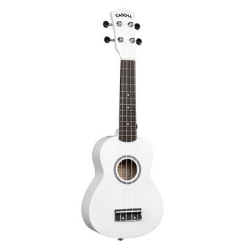 Cascha Ukulele Sopran Bundle weiß, Bundle, mit Tasche und 3 Plektren