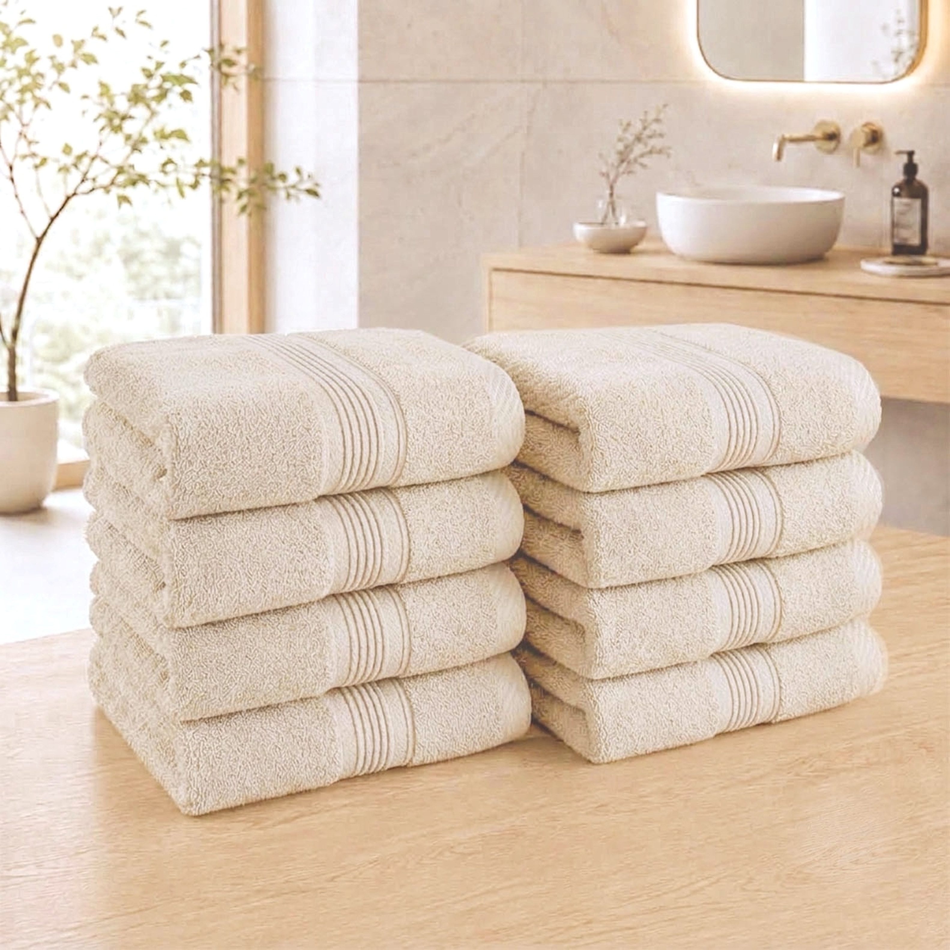 OTTO home Gästehandtücher Finnja, 8 Premium Gästehandtücher, 550 gr/m², 30x50cm, Frottier (8-St), 100% Baumwolle, unifarben, weich & flauschig, 5 Jahre Garantie – Bild 2 von 5