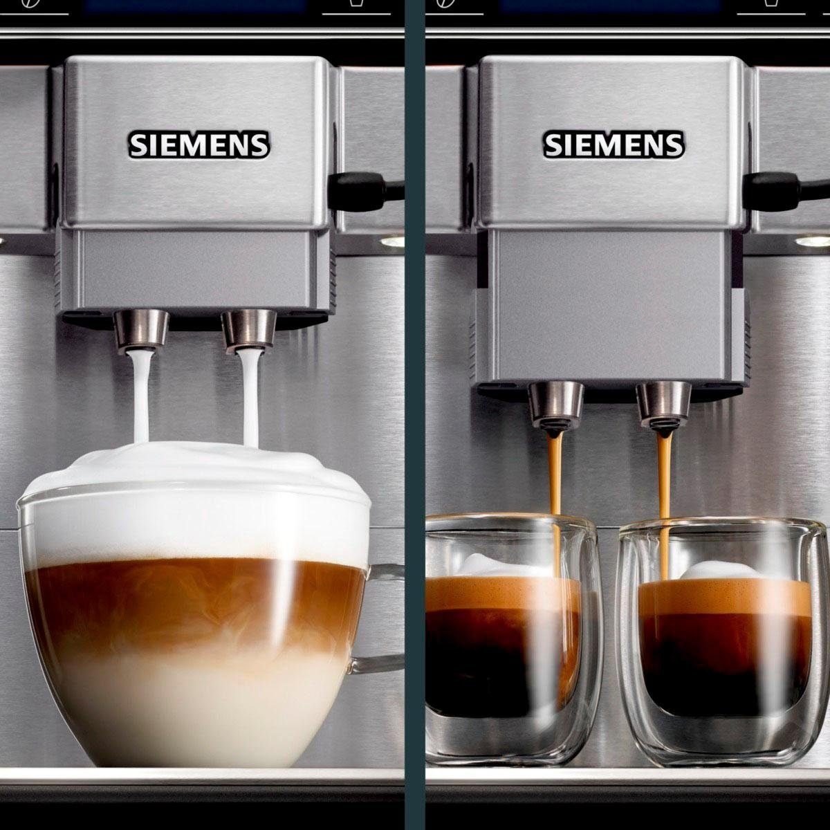 SIEMENS Kaffeevollautomat gleichzeitig, EQ.6 TE657503DE, beleuchtetes Profile, Tassenpodest plus s700 2 Tassen 4