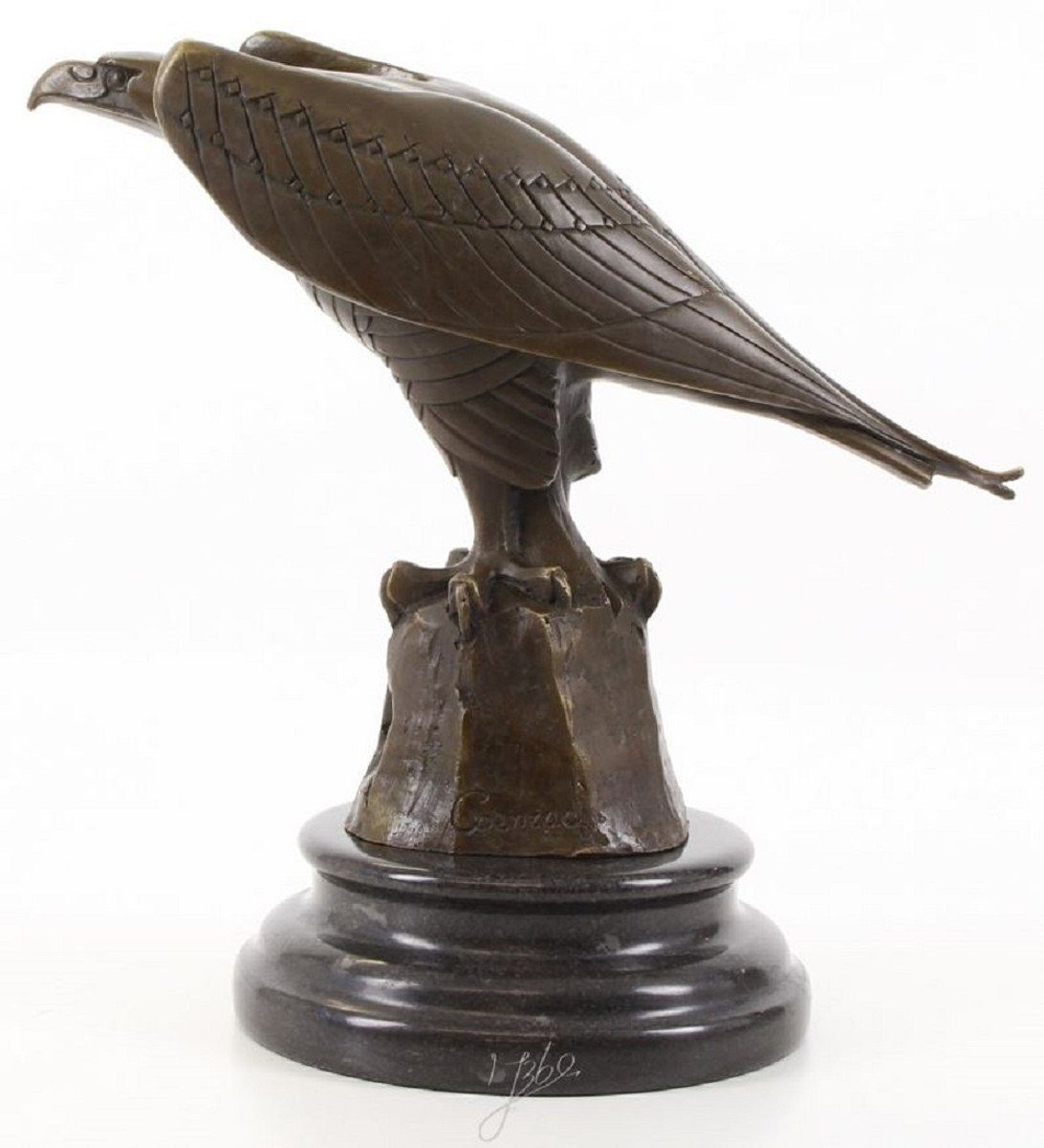 20,6 Bronzefigur Adler Designer Padrino Skulptur H. x Casa Dekofigur Luxus - Bronze Schwarz / 21,1 Art x 12,1 cm Deco