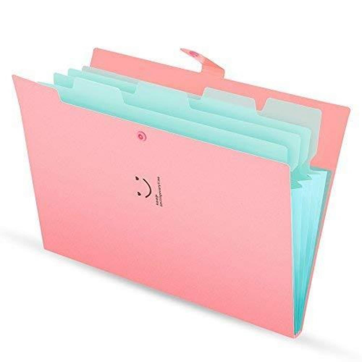 LuxusKollektion Fächermappe Erweiterbare Fächermappe A4 5 Tasche Rosa