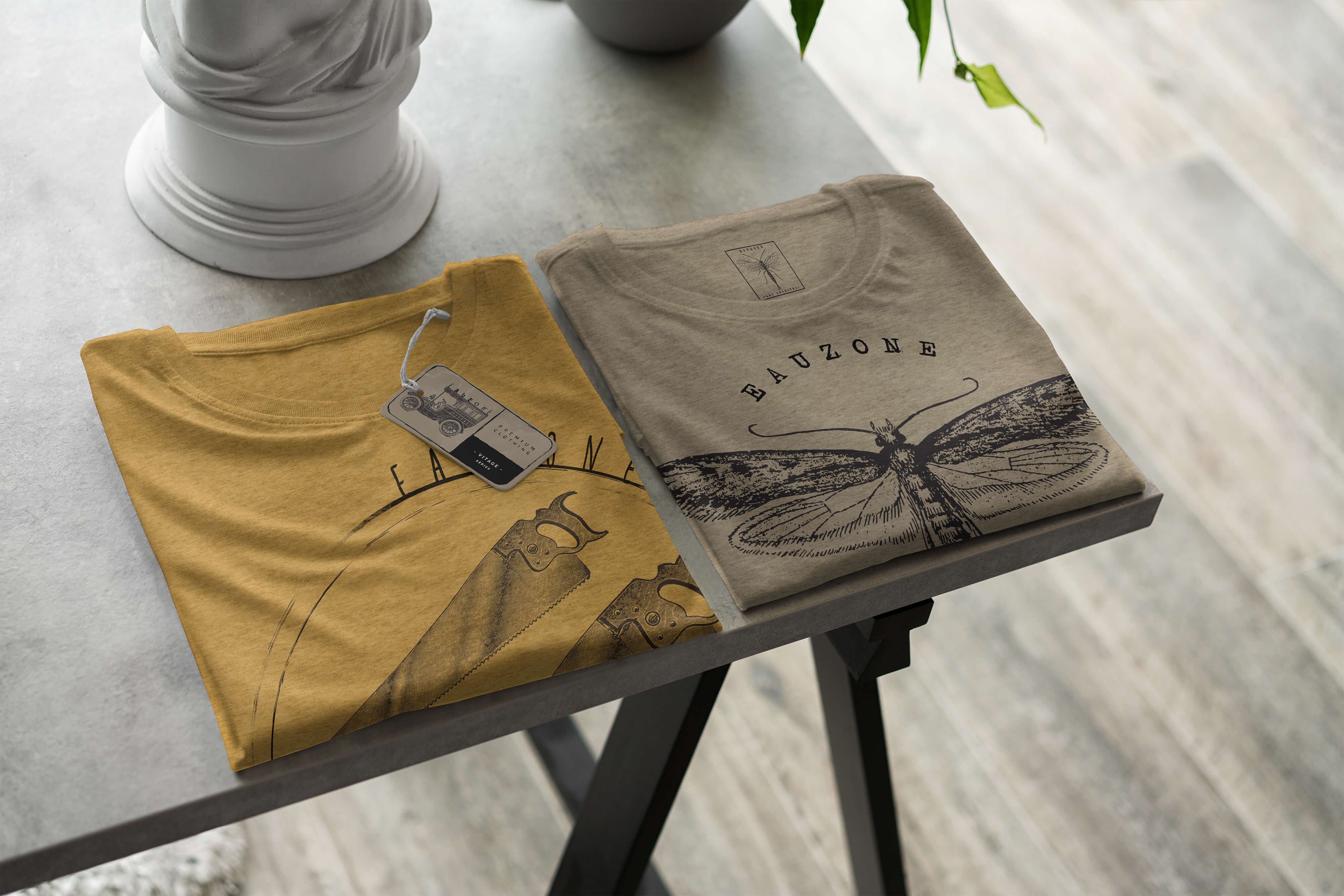 Sinus Art T-Shirt Vintage Antique Herren T-Shirt Gold Säge