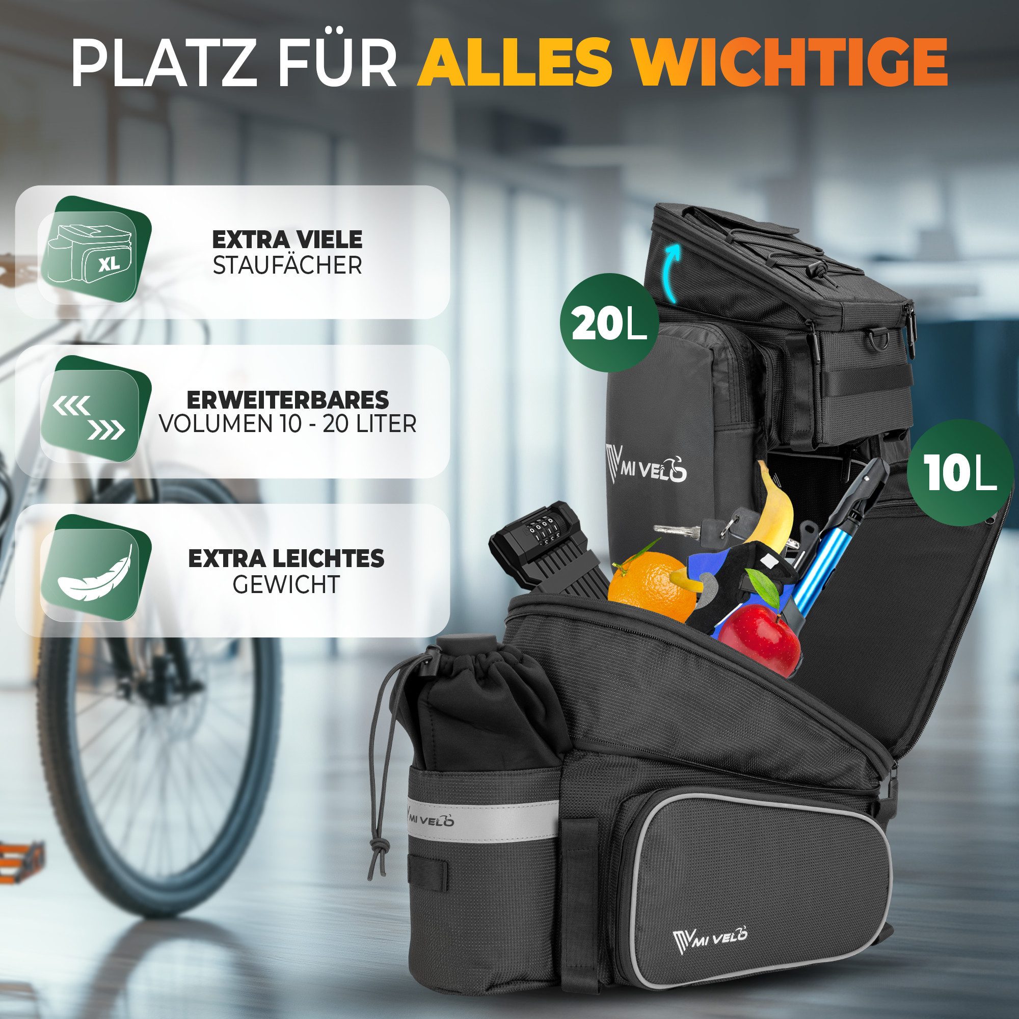 MIVELO Fahrradtasche, wasserabweisend