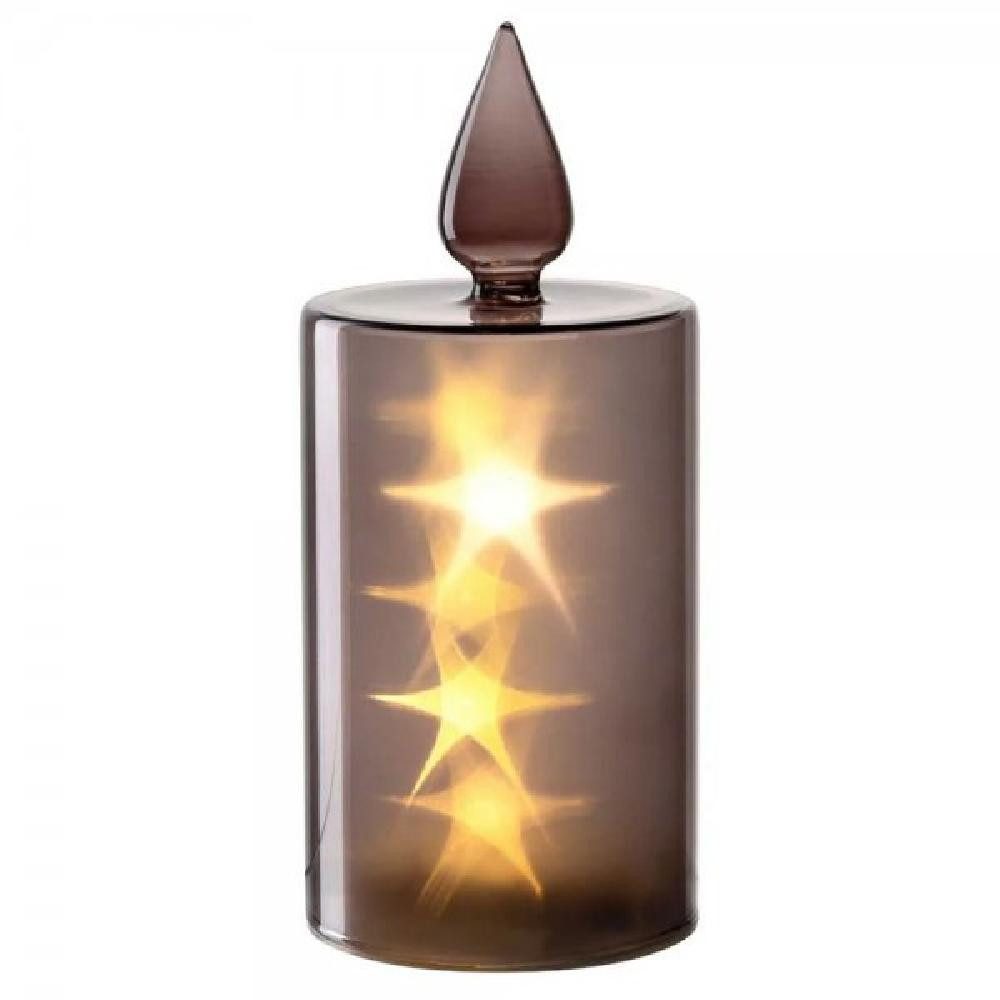 LEONARDO Windlicht Leonardo Leuchtobjekt LED Kerze Silenzio Grau (23,5cm)