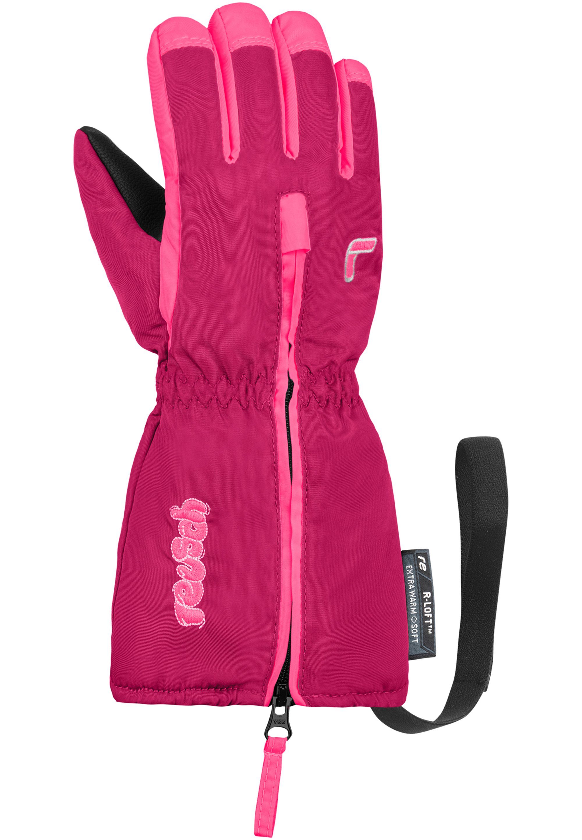 Stulpe Reusch mit langer lila-pink Skihandschuhe Tom