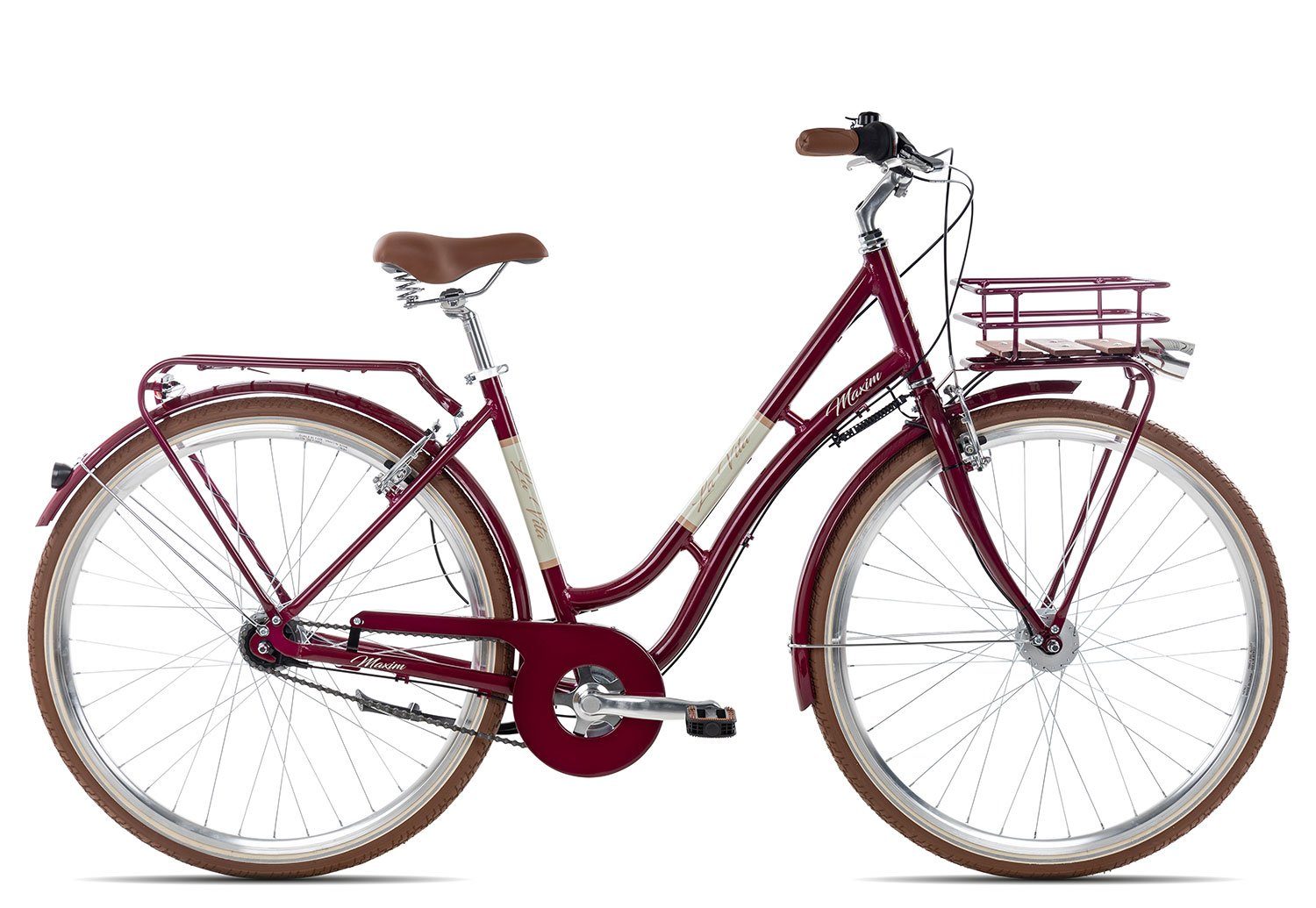 Maxim Cityrad La Vita Nexus, 7 Gang Shimano Nexus 7 Rücktritt Schaltwerk, Citybike violett/rosa