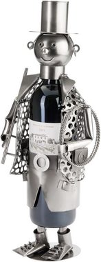 BRUBAKER Weinflaschenhalter Schornsteinfeger, (inklusive Grußkarte), Metall Skulptur, Wein Geschenk