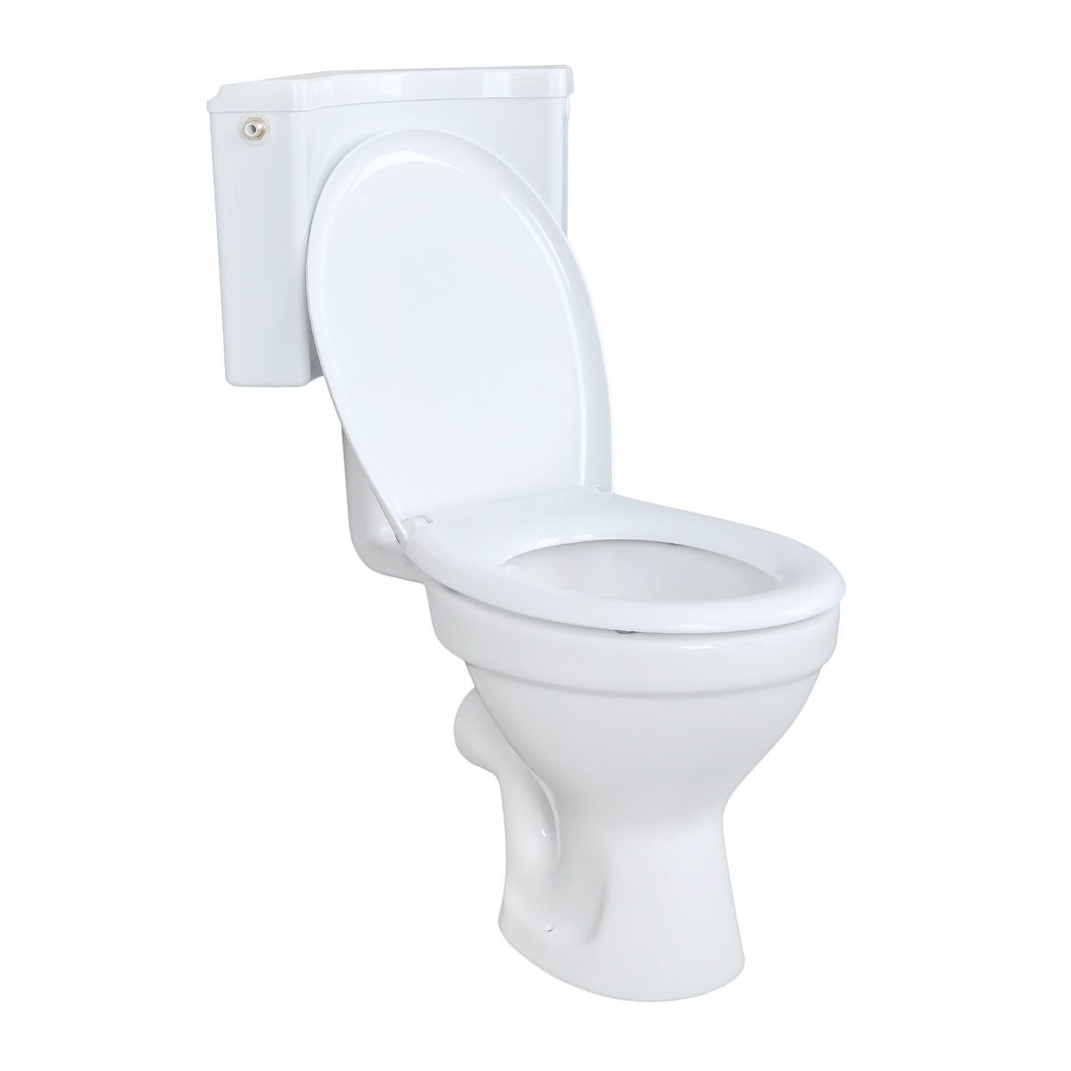 Belvit Tiefspül-WC BV-SW5001+BV-AP2001-SET, Belvit Stand WC Set Weiß mit waagerechtem Abgang, Softclose WC – Bild 3 von 5