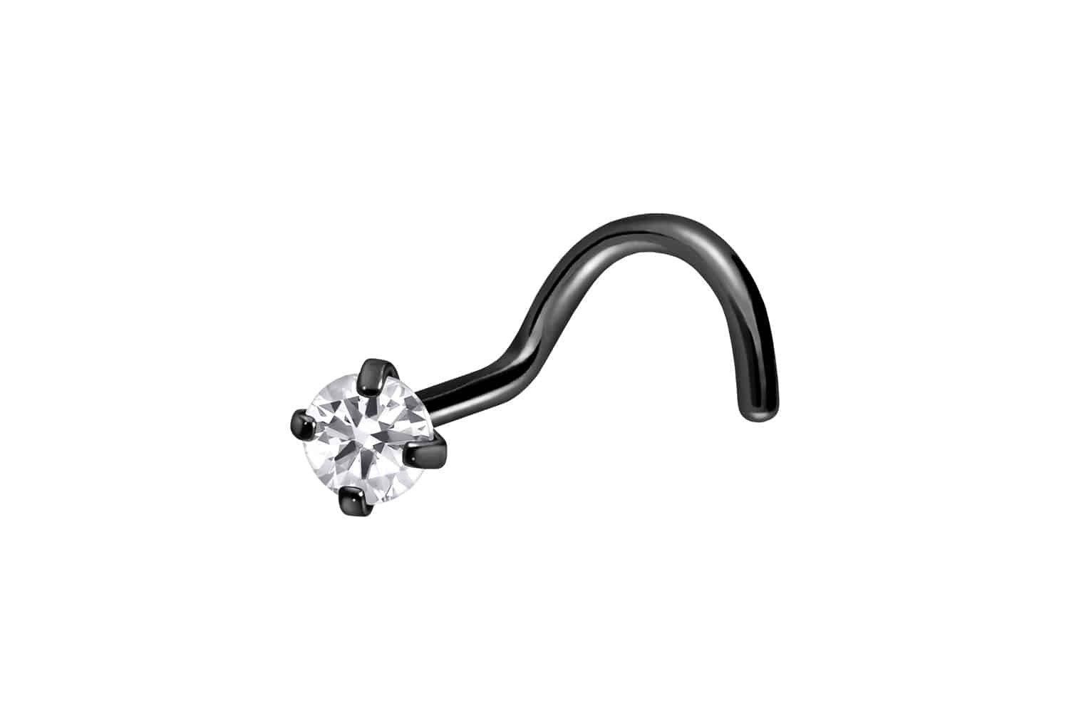 PIERCINGLINE Nasenpiercing Titan Nasenstecker Spirale EINGEFASSTER KRISTALL (Nasenstecker, 1-tlg)