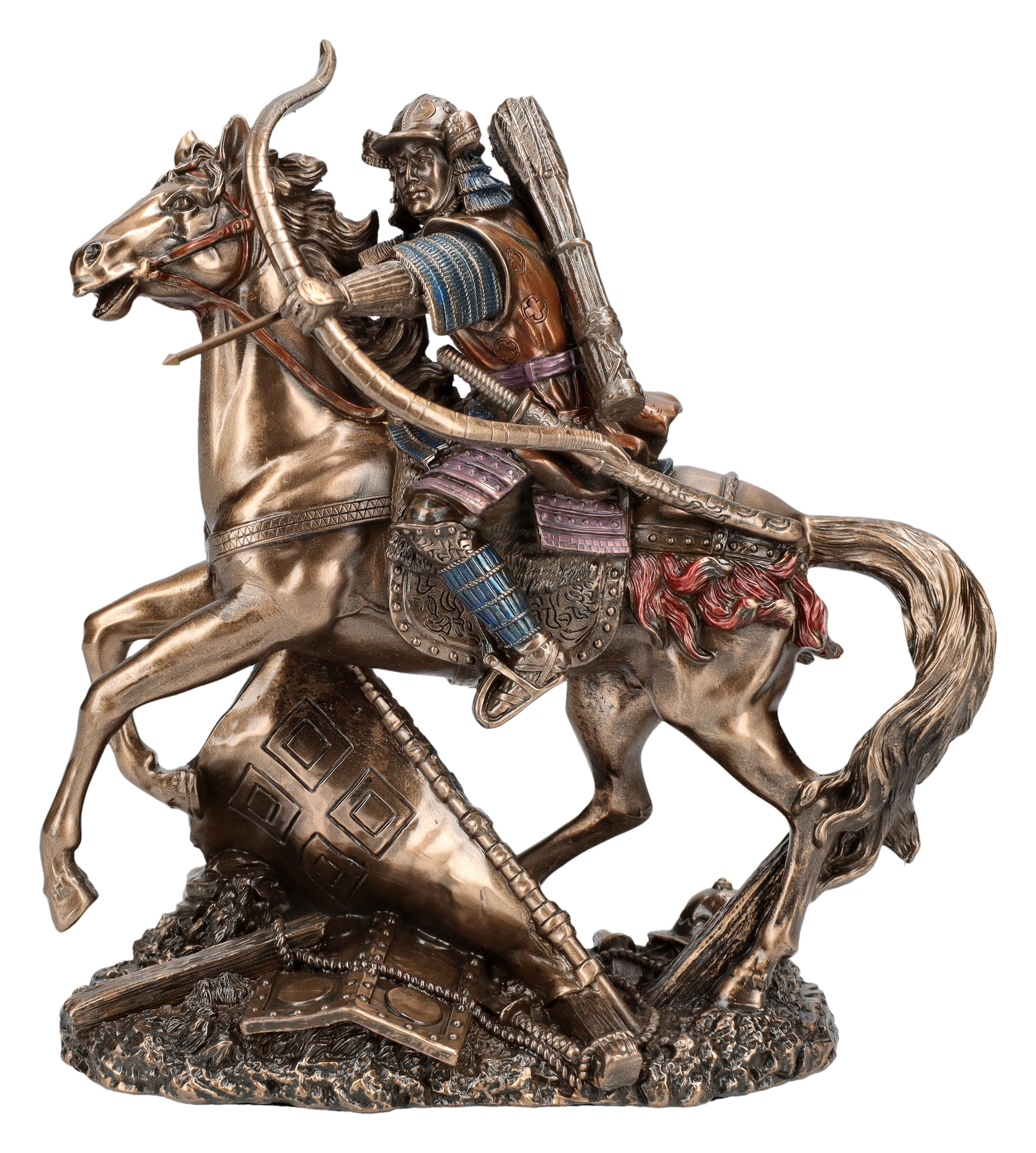 Figuren Shop GmbH Dekofigur Samurai Figur - Reiter mit Bogen - Veronese historischer Krieger Deko