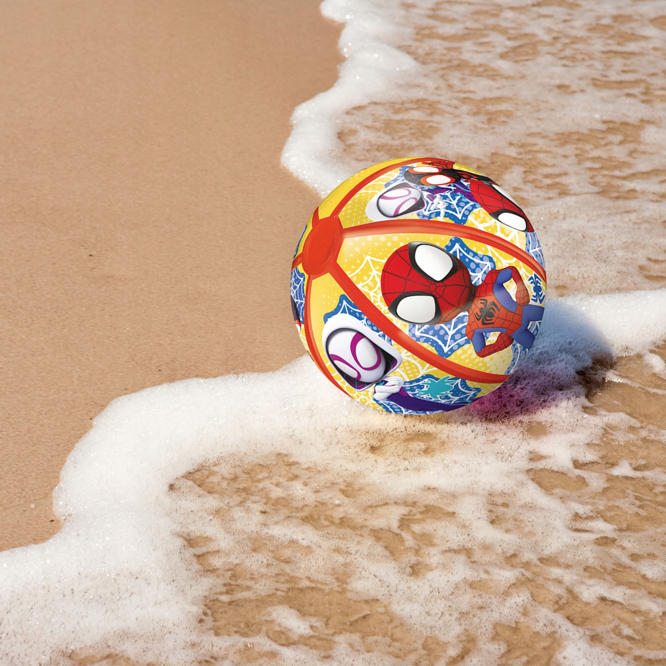 Festivalartikel Wasserball Bunte Spidey Strandball von MONDO – 50 cm für Kinder