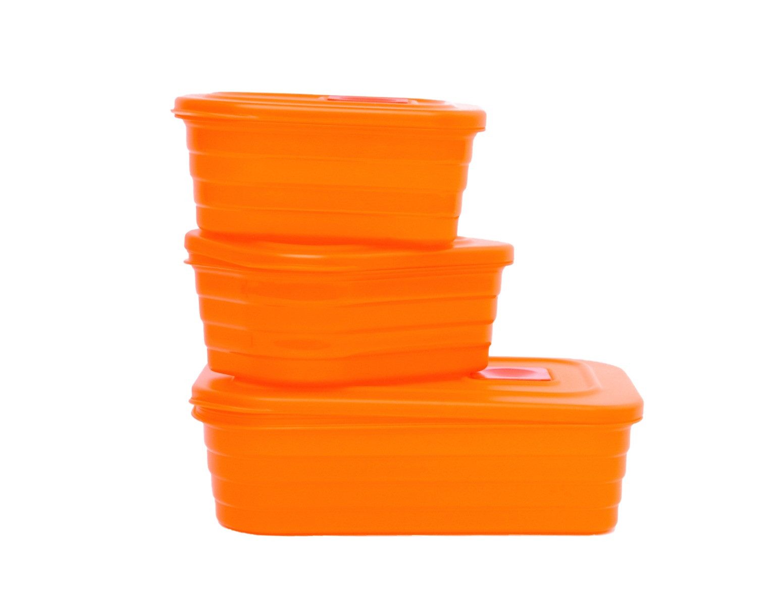 enjoy THE ITALIAN WAY OF LIVING Frischhaltedose Frischhaltedosen 3er Set multifunktional in orange, lebensmittelechter Kunststoff