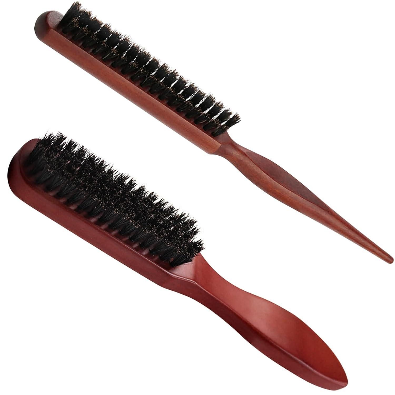 Haarkamm Wildschweinborsten Bürste Teasing Hair Brush Boar Bristle Sleek Bun