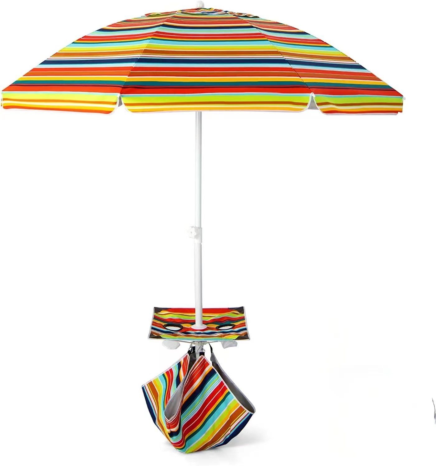 COSTWAY Sonnenschirm, mit Tisch & Sandsack