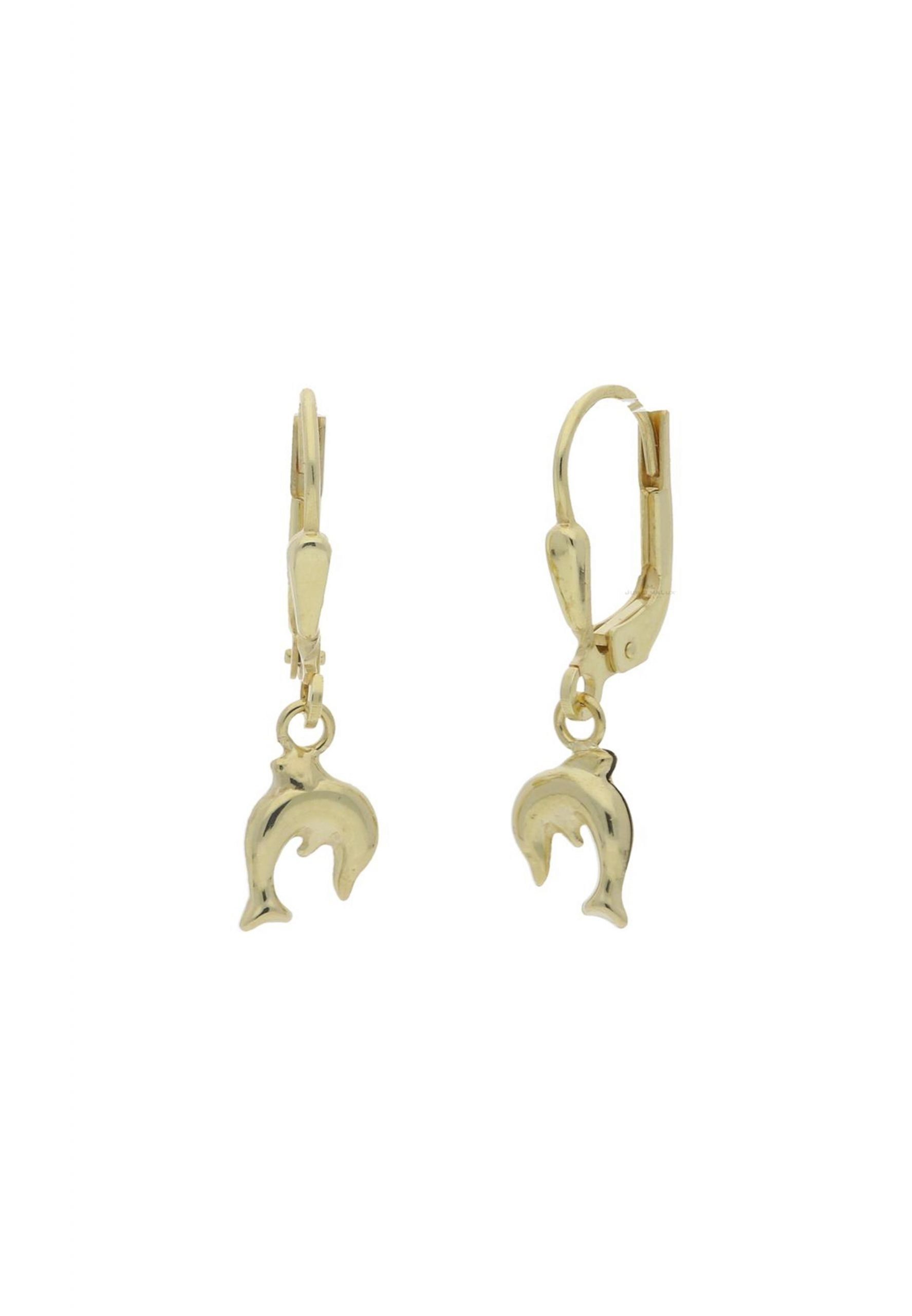 JuwelmaLux Paar Mädchen 22,3 Gold inkl. Ohrhänger Gold Ohrhänger Kinderohrringe Schmuckschachtel 585/000, Ohrhänger Delphin (2-tlg), mm