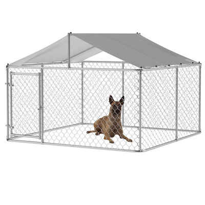Thanaddo Hundezwinger Outdoor Hundezwinger mit Dach 230x230x165cm Hundehütte