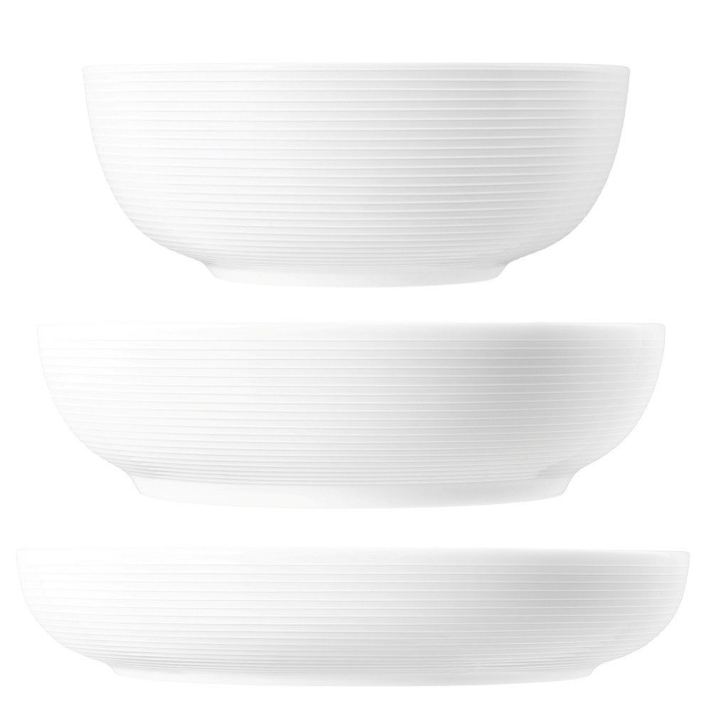 Seltmann Weiden Schale Seltmann Weiden Beat weiß Foodbowl Set 3tlg. 20/25/28 cm, Porzellan, (3 Schüsseln)