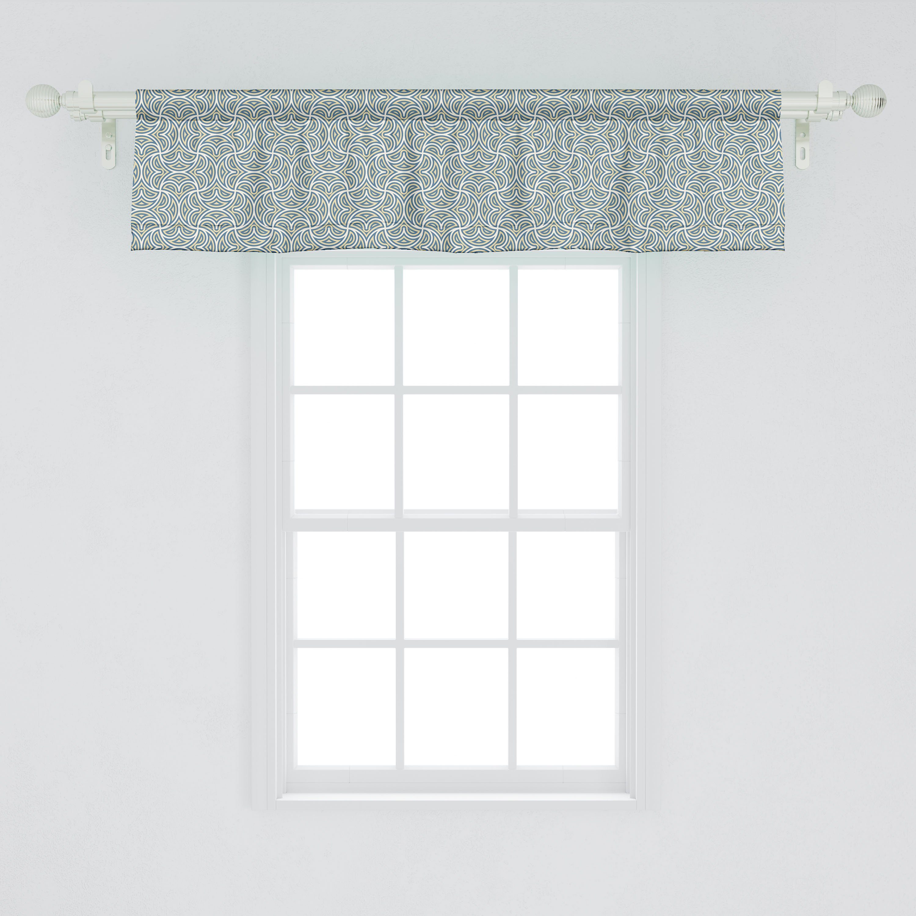 Scheibengardine Vorhang Volant europäische Motive Küche Dekor Celtic Abstrakt Abakuhaus, Microfaser, für Schlafzimmer mit Stangentasche