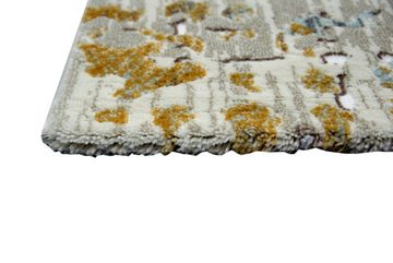 Teppich Moderner Teppich Kurzflor Teppich Wohnzimmerteppich grau bunt senfgelb türkis, Carpetia, rechteckig, Höhe: 11 mm