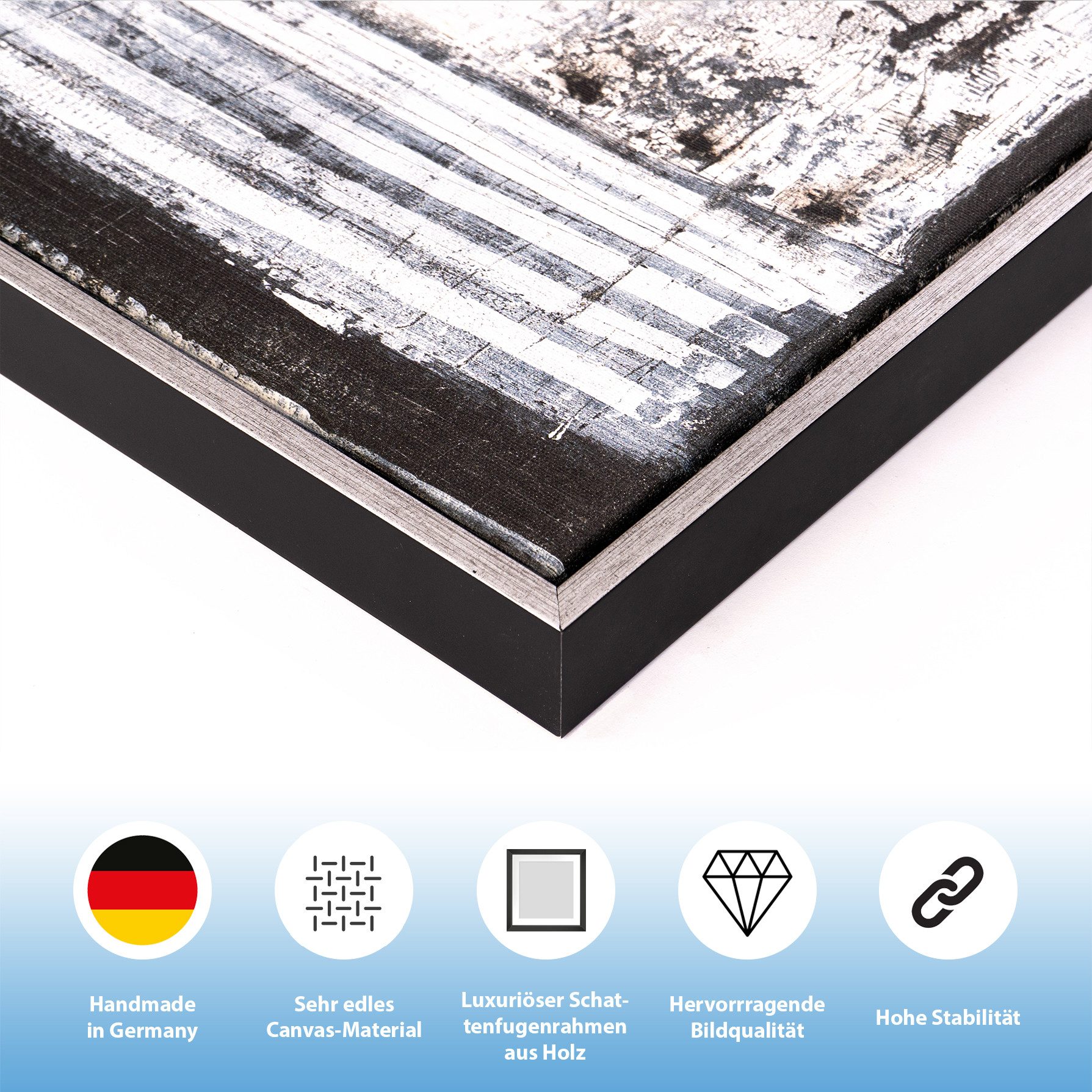 queence Leinwandbild Der Sturm, Abstrakt, Abstrakte, Kunst, Modern, mit einem Schattenfugenrahmen veredelt