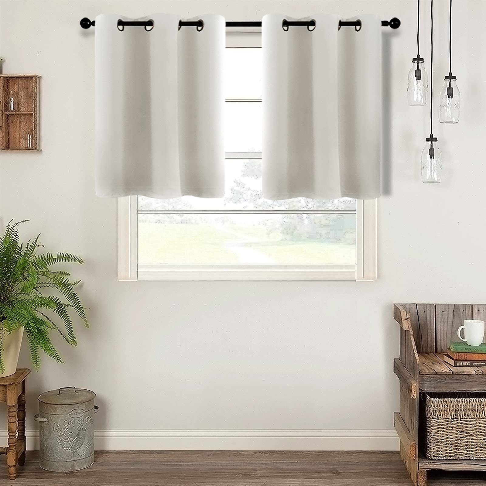 BYSURE Scheibengardine (2 St), Ösen, verdunkelnd, Bistrogardine Fensterscha günstig online kaufen