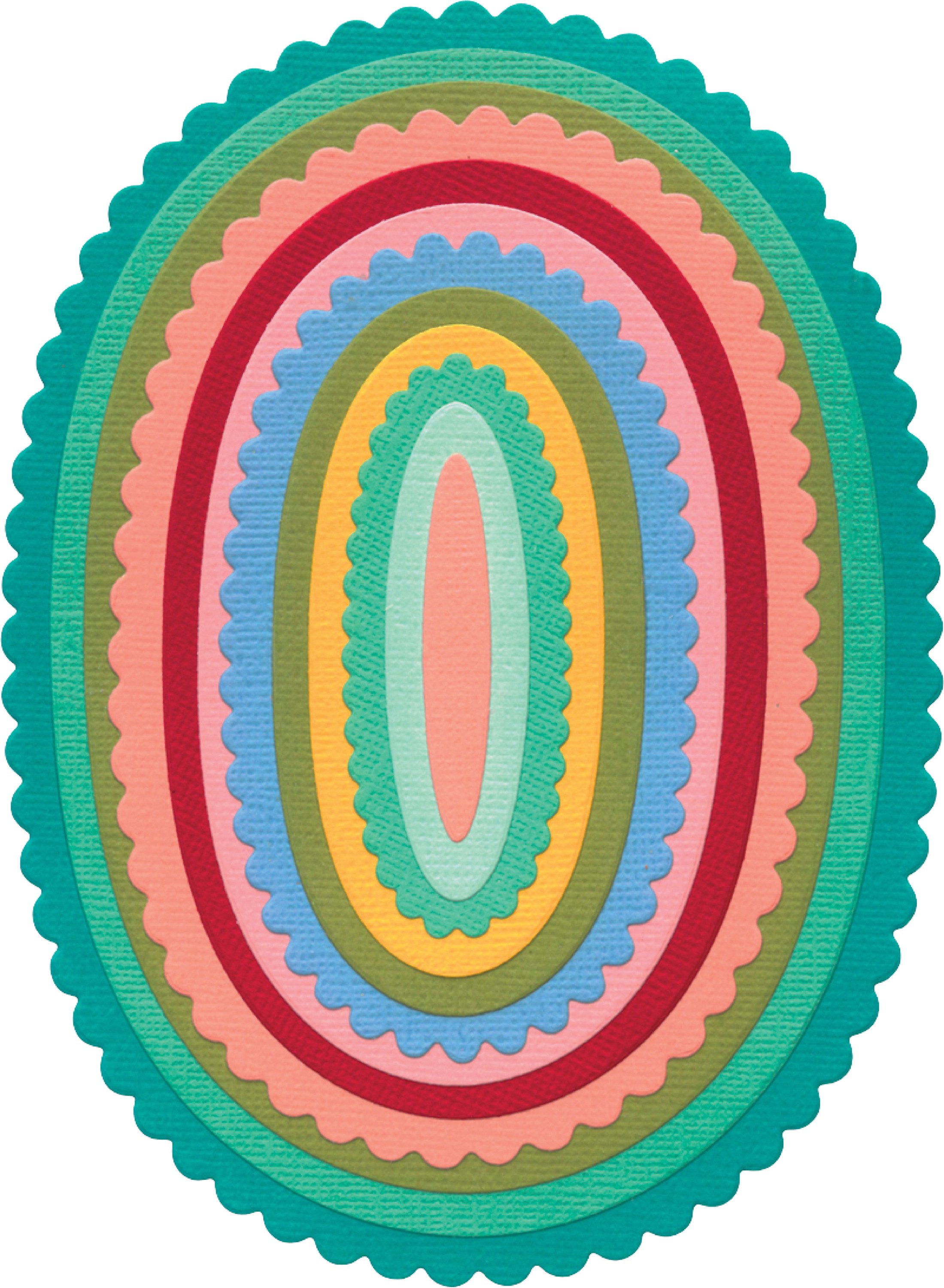 Sizzix Motivschablone Stanzschablone Fancy Ovals, 12 Teile