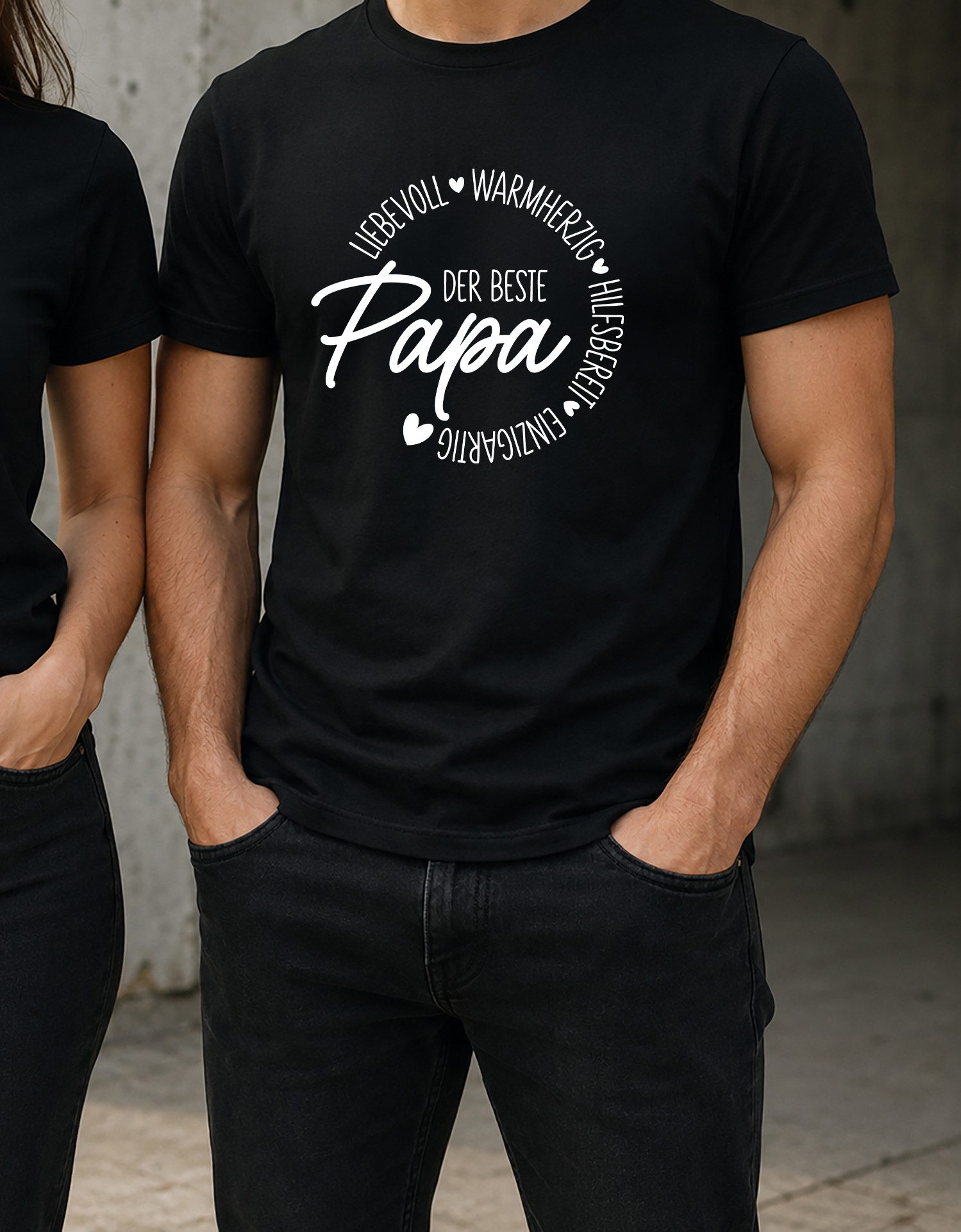 MyDesign24 T-Shirt Der Beste Papa Vatertag T-Shirt schwarz kurzarm Regular Fit i836
