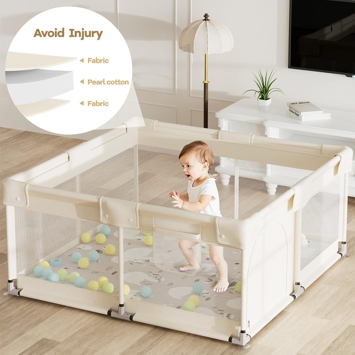 MC Star Laufstall Baby 120 x 120 cm (ideal für den Innenbereich, Großer Bab günstig online kaufen