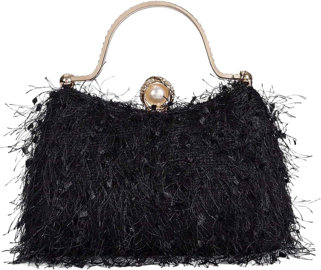 nsihing Abendtasche Damen-Quasten-Abendtasche, glänzende Clutch, ideal für Cocktailpartys, Bälle und Partys
