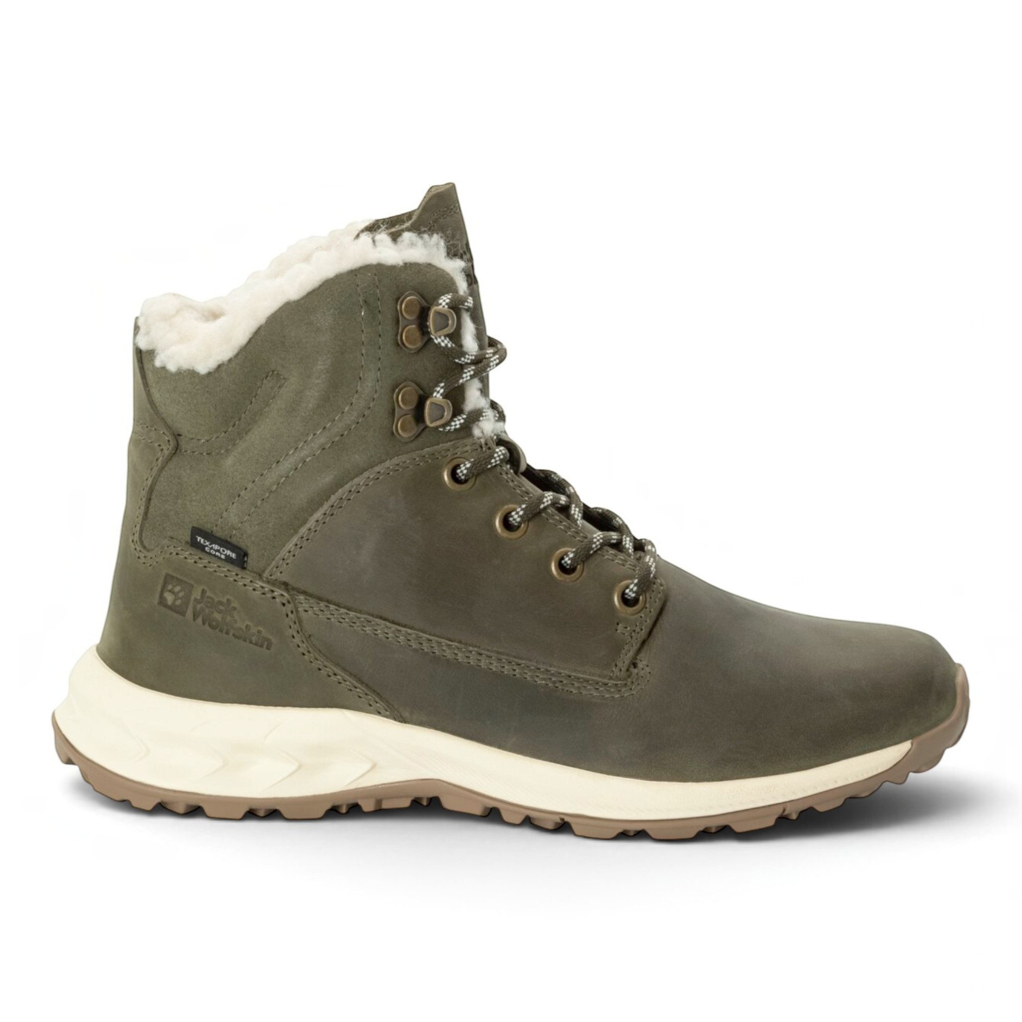 Jack Wolfskin Queenstown City Texapore Mid (Leder, wasserdicht) mossgrün Damen Winterstiefel