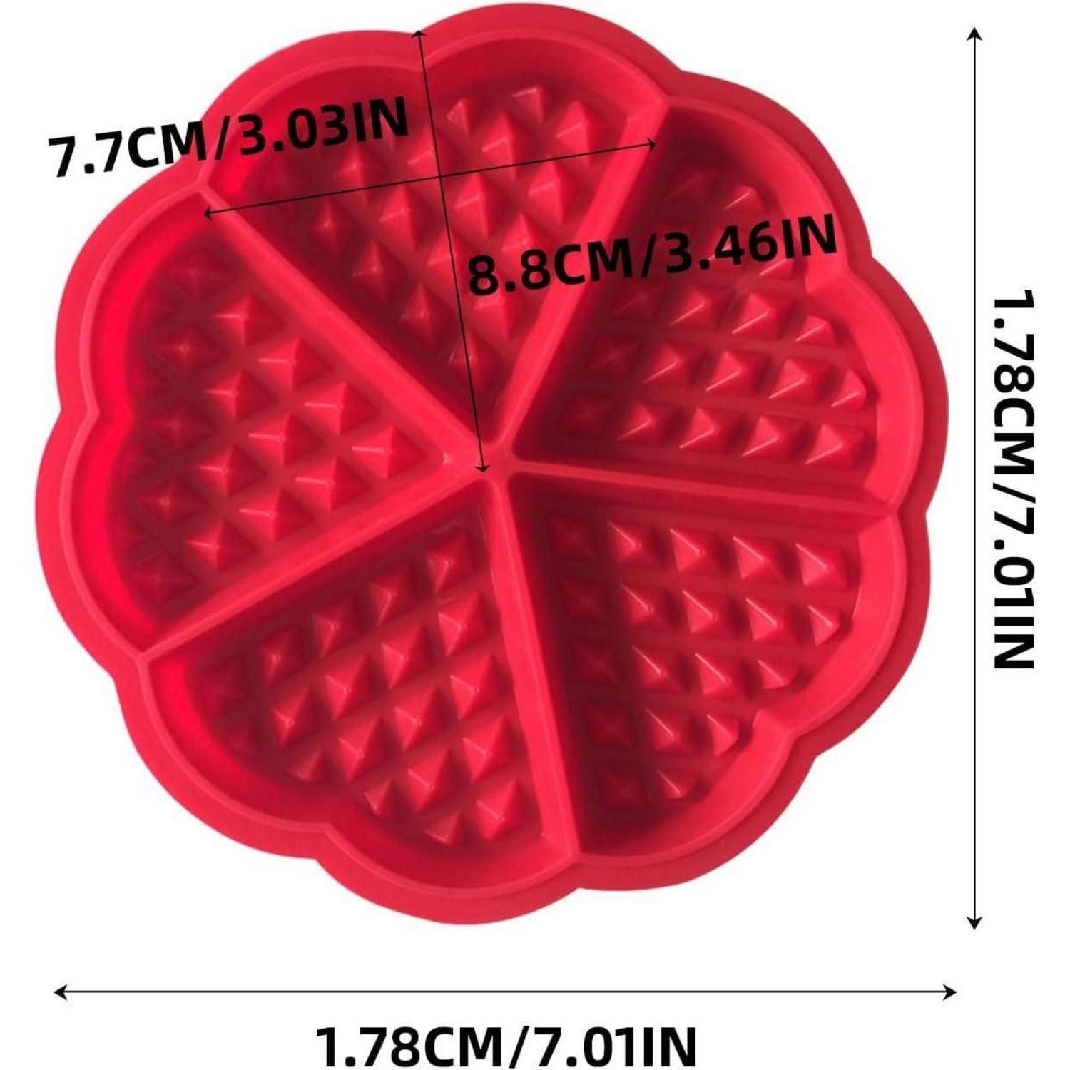 LuxusKollektion Herzkuchenform 2x Herz Waffelform Silikon Rot Herzförmig